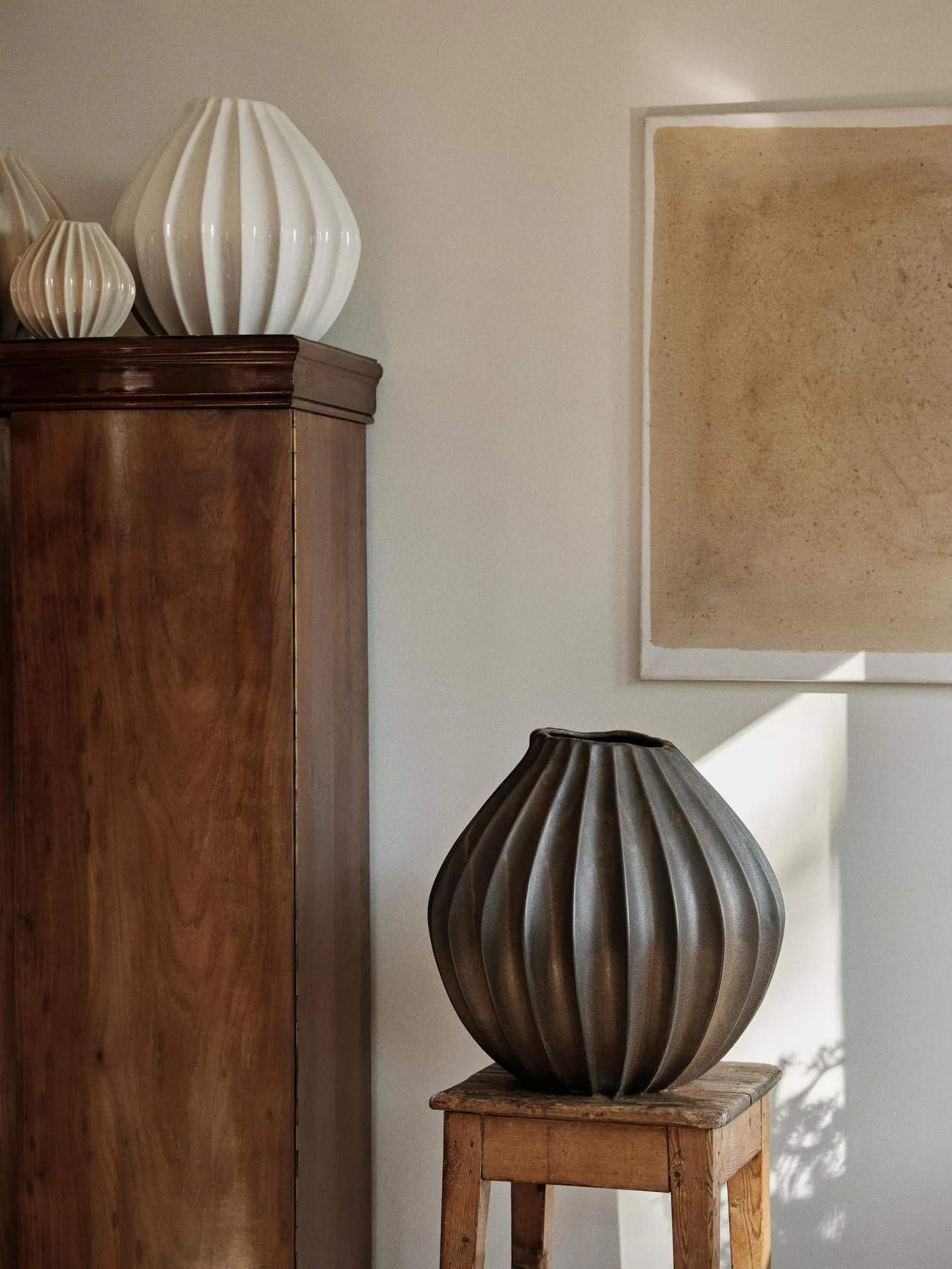 Broste Copenhagen Vaser Wide Vase i Brun, H40 x Ø40, 2