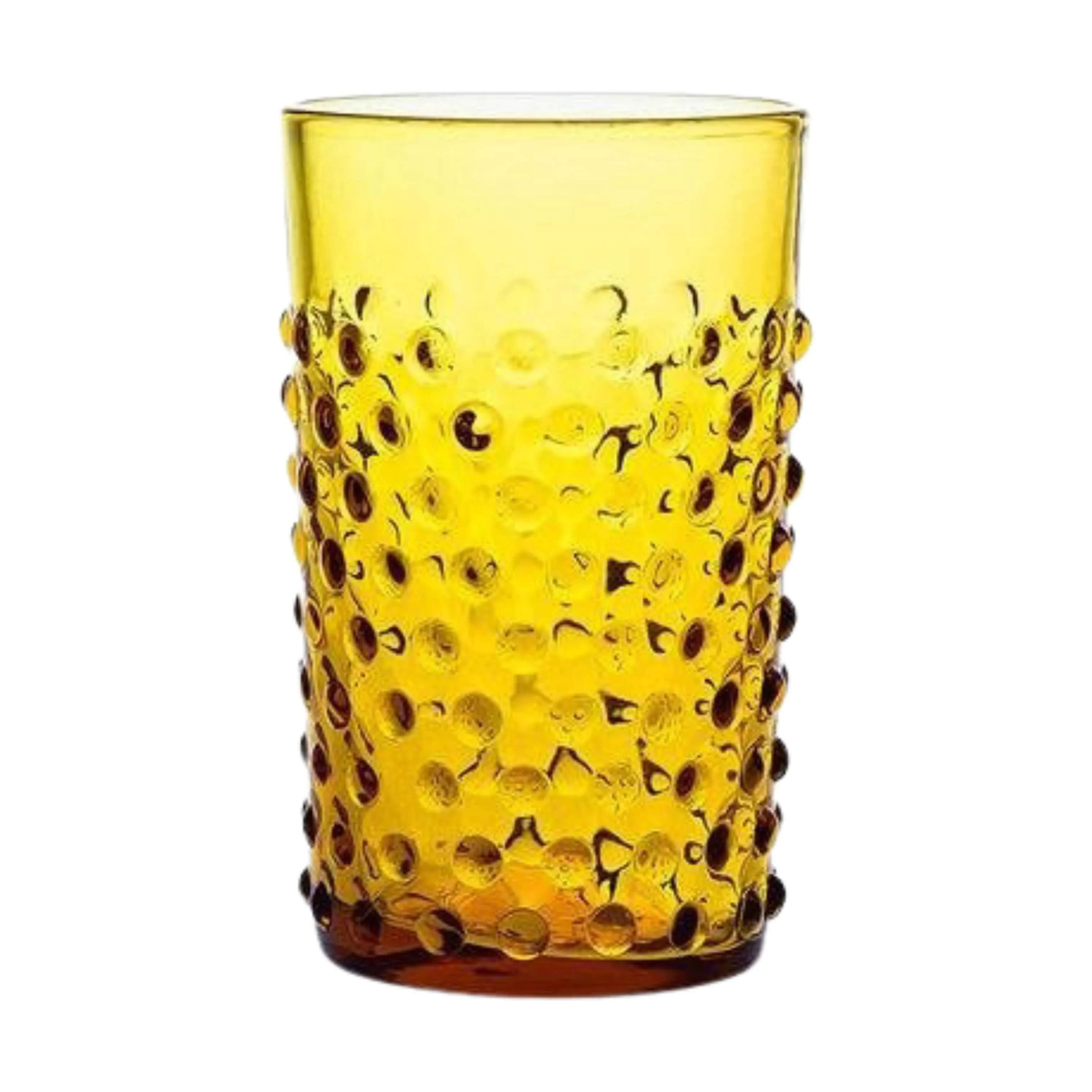 Hobnail Vandglas, amber, large