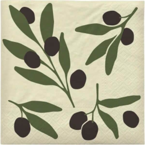 Broste Copenhagen Papirservietter Olive Papirserviet i Sort, 1
