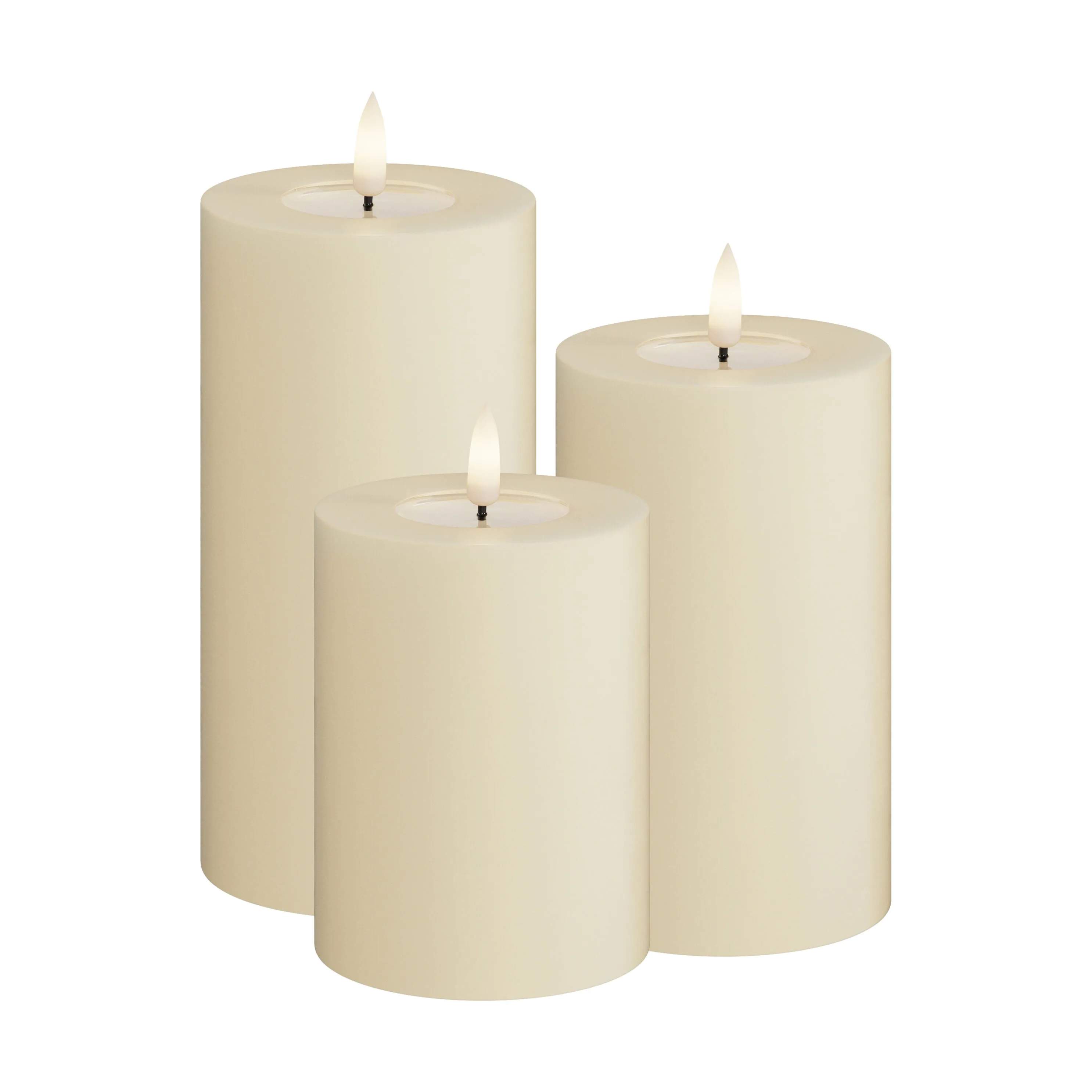 Deluxe Homeart LED-lys LED Bloklys - 3 stk. i Creme, 1