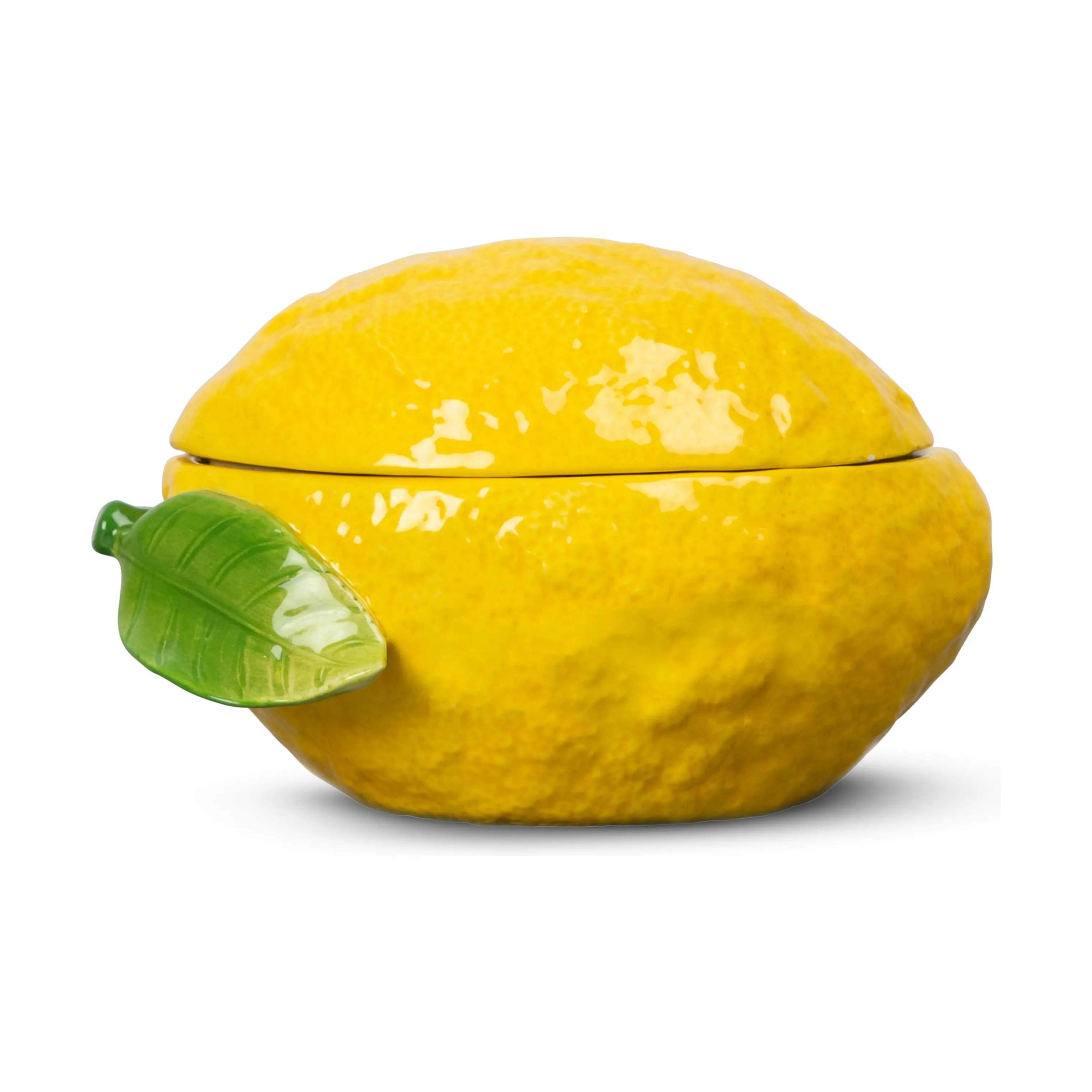 Citron Skål m. låg, gul, large