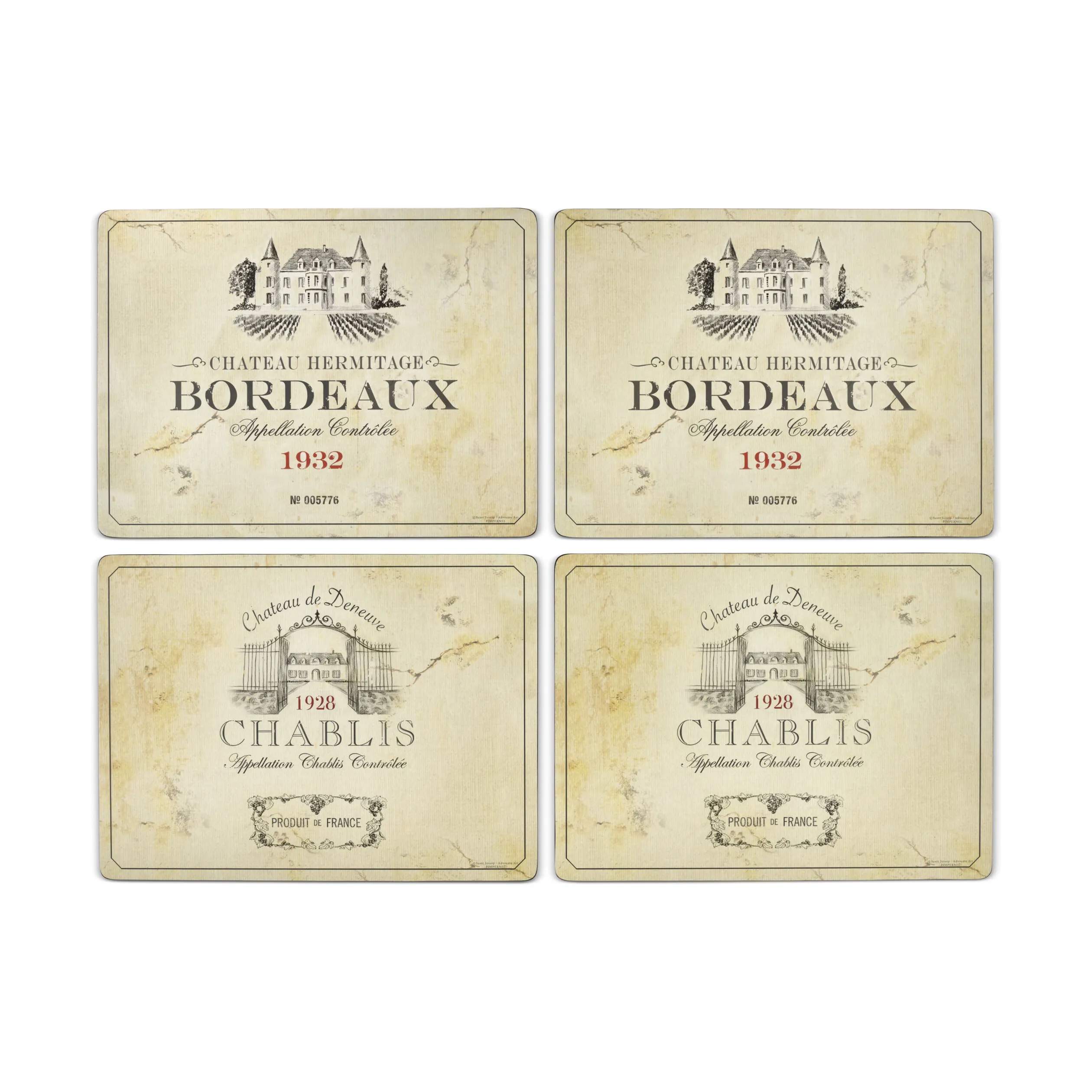 Spode Dækkeservietter Pimpernel Dækkeservietter - 4 stk. i Beige/sort, 1