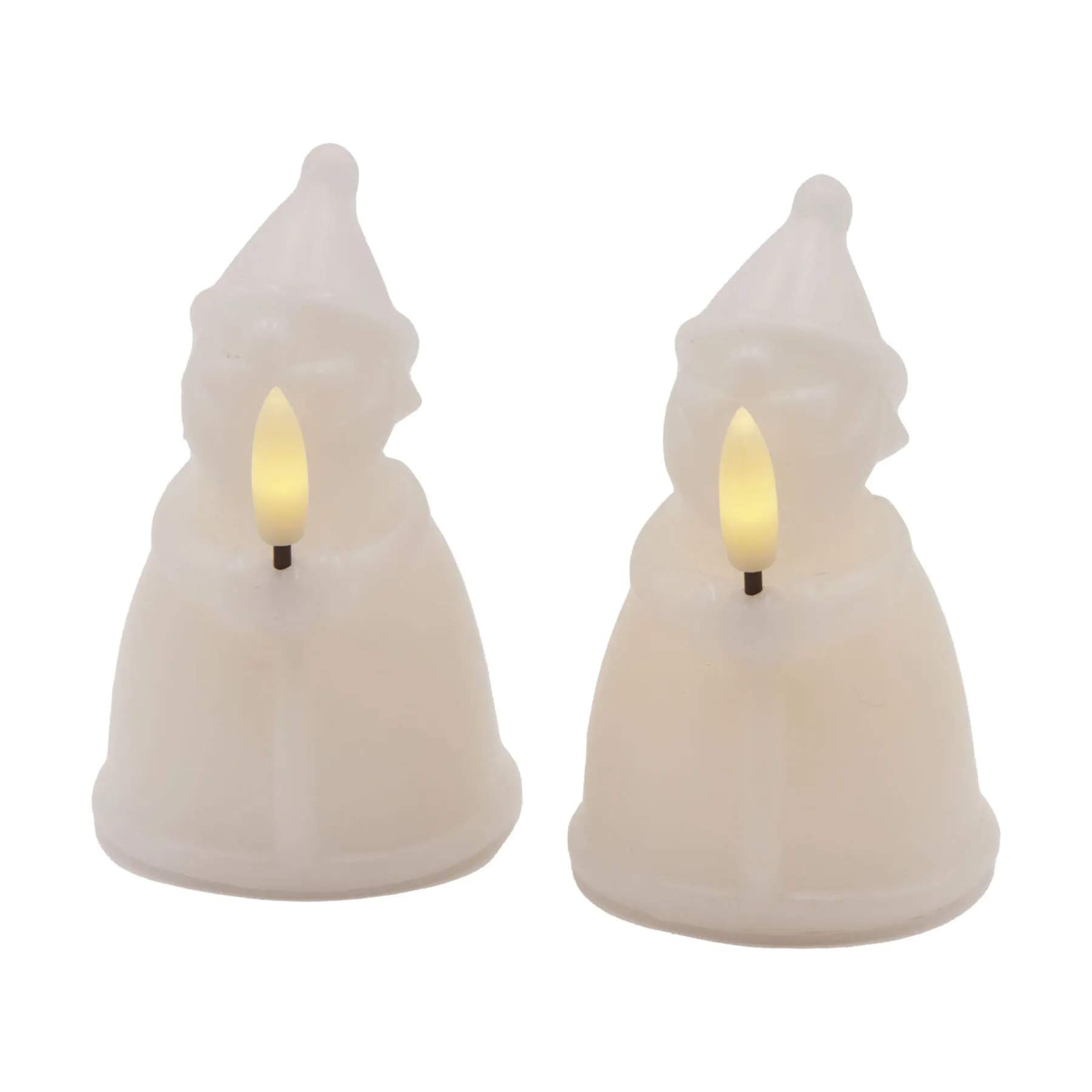 Sirius Lysdekoration Claus Santa Claus Vokslys - 2 stk. i Hvid, 1
