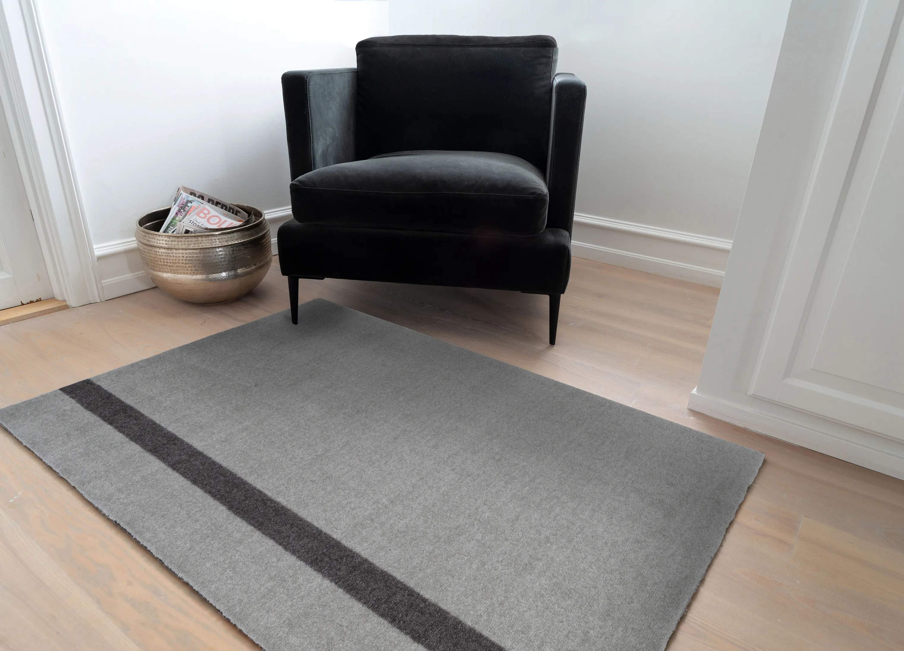 Tica Copenhagen Gulvtæpper Stripes Vertikal Gulvtæppe i Lysegrå/steelgrey, B90 x L130 cm, 2