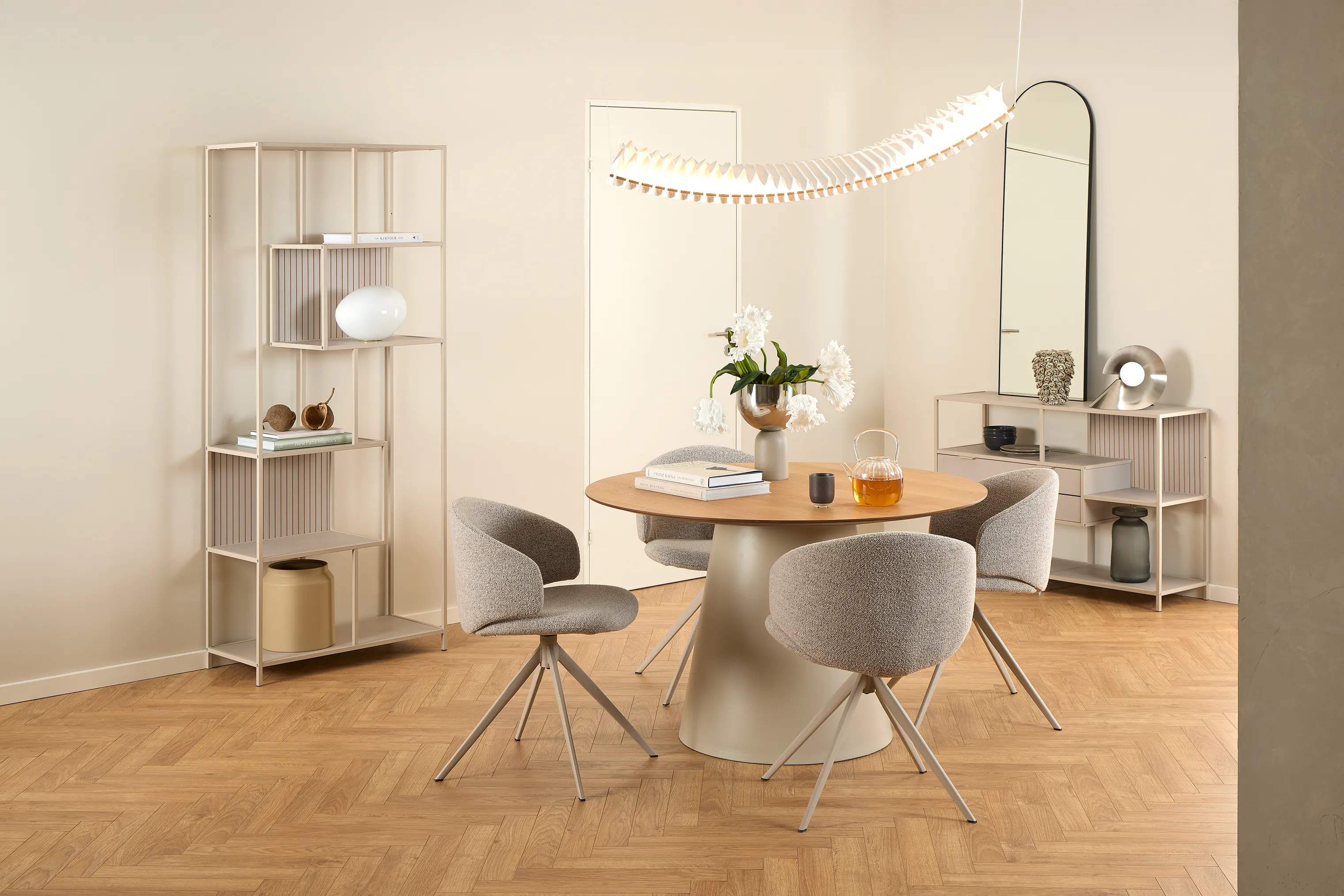 CASA Living Spisebordsstole Ella Spisebordsstol i Beige/grå, 3