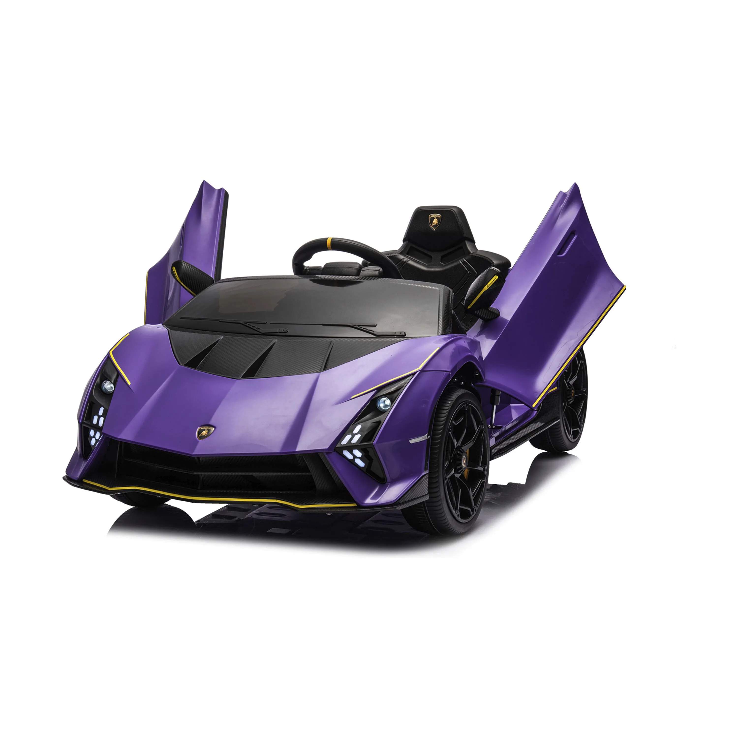 NORDIC PLAY Speed El-biler til børn Elektrisk Bil - Lamborghini Autentica i Mørkelilla, 2