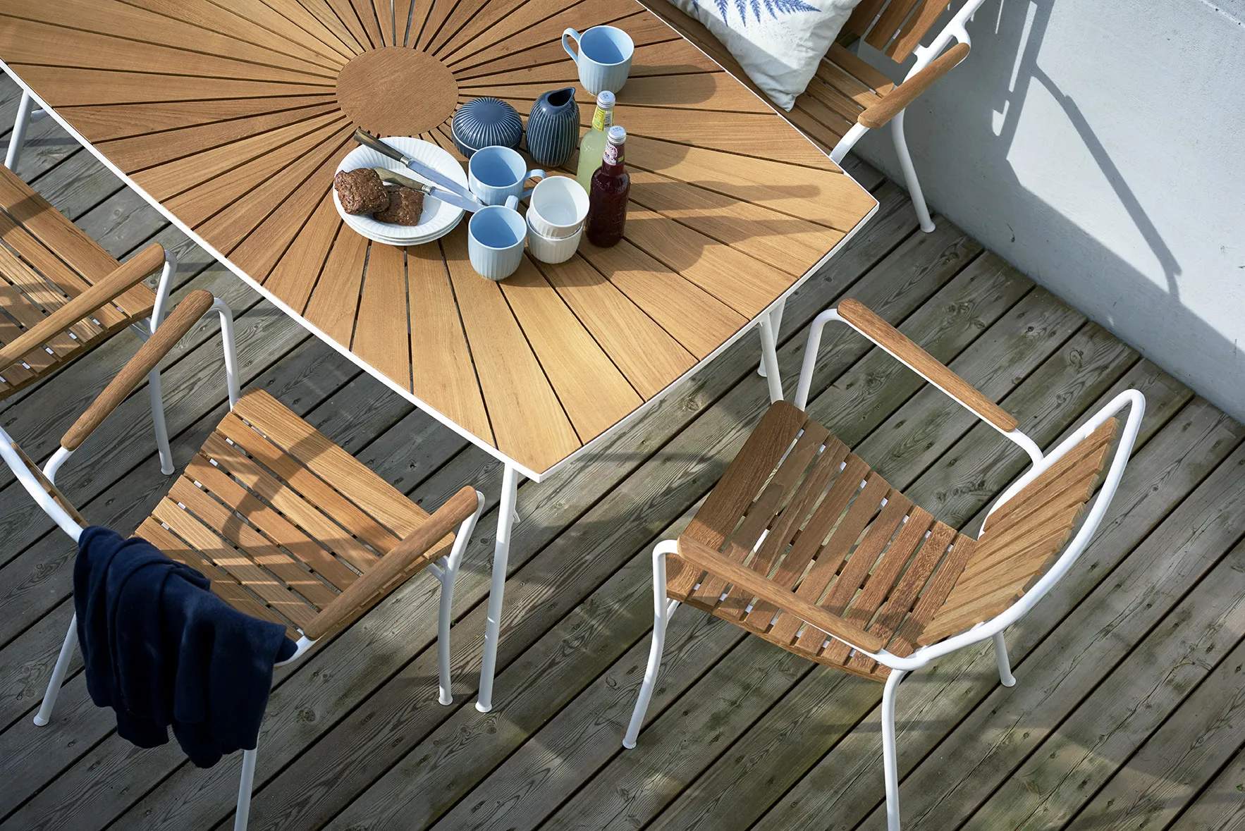Mandalay Havespiseborde Marguerit Havebord i Hvid, 144 cm, 2