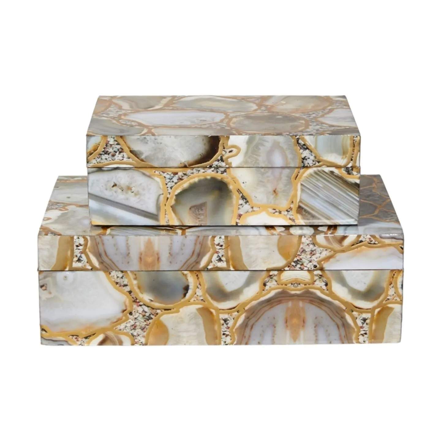 Speedtsberg Opbevaringsbokse Æske - 2 stk. i Marmor, B13 x L20 cm, 1