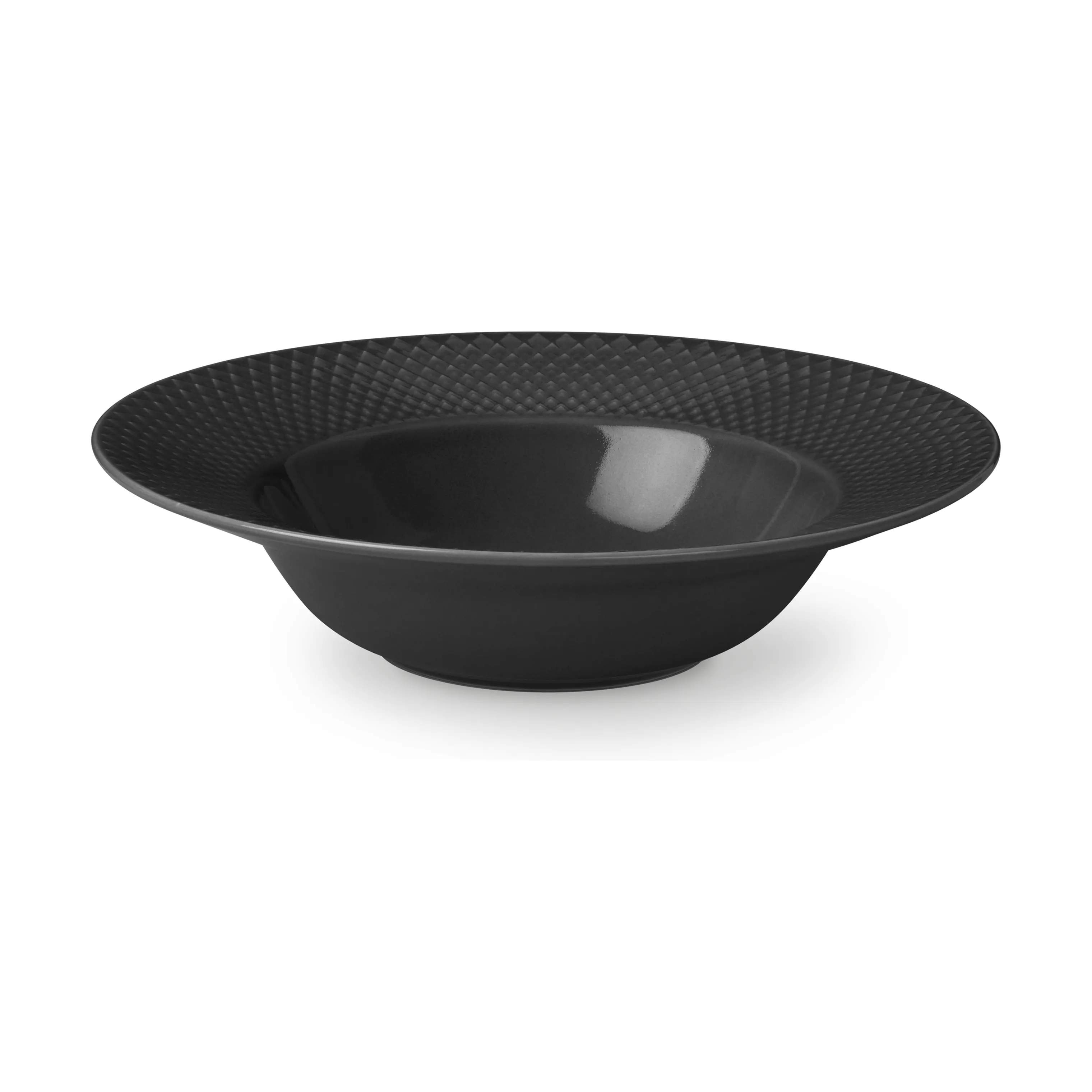 Lyngby Porcelæn Dybe tallerkener Rhombe Earth Dyb Tallerken i Slate, 24,5 cm, 8