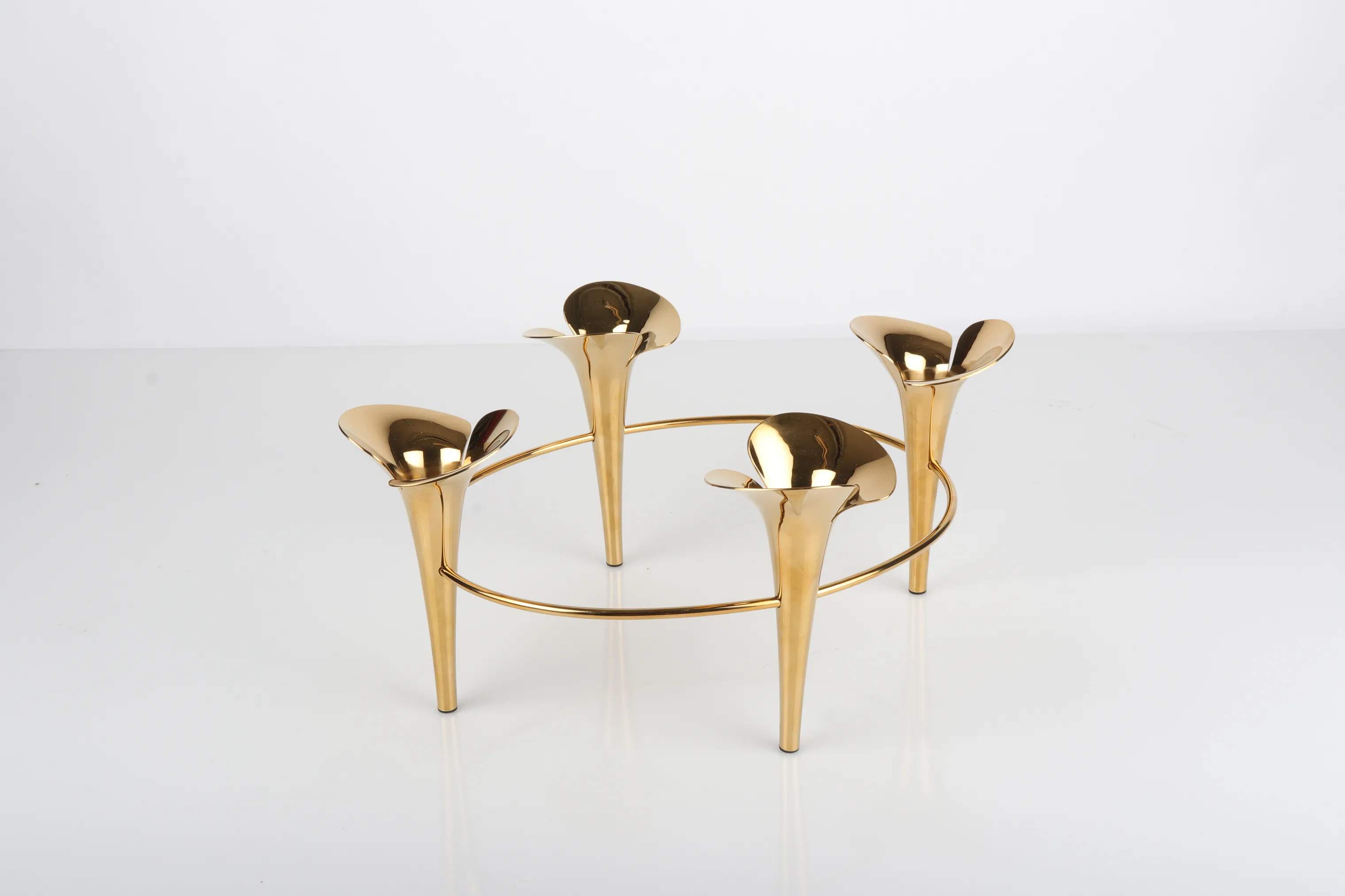 Georg Jensen Kronelysestage Bloom Lysestage i Guldfarvet, 3