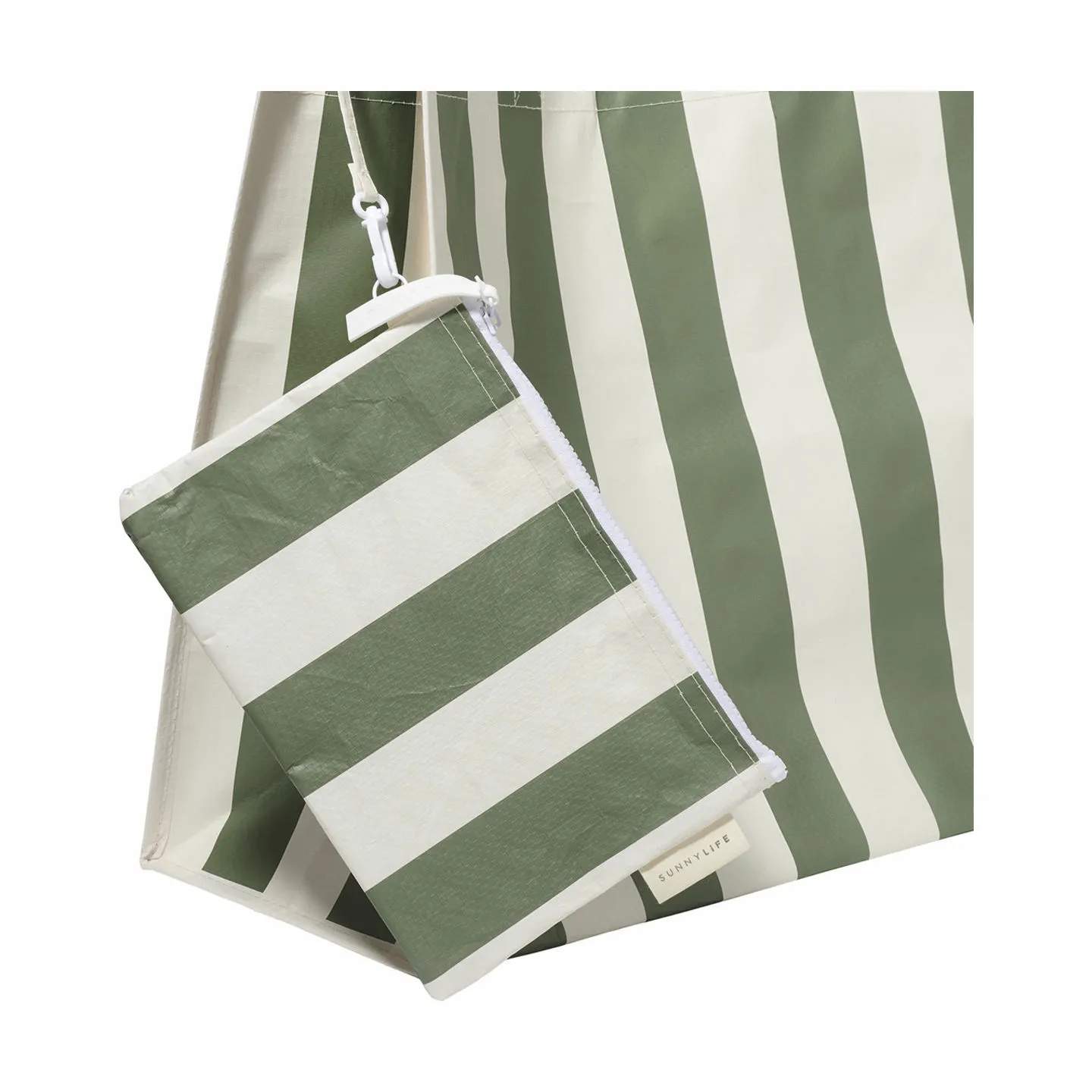 Sunnylife Øvrigt interiør Olive XL Strandtaske - The Vacay i Grøn / Hvid, 4