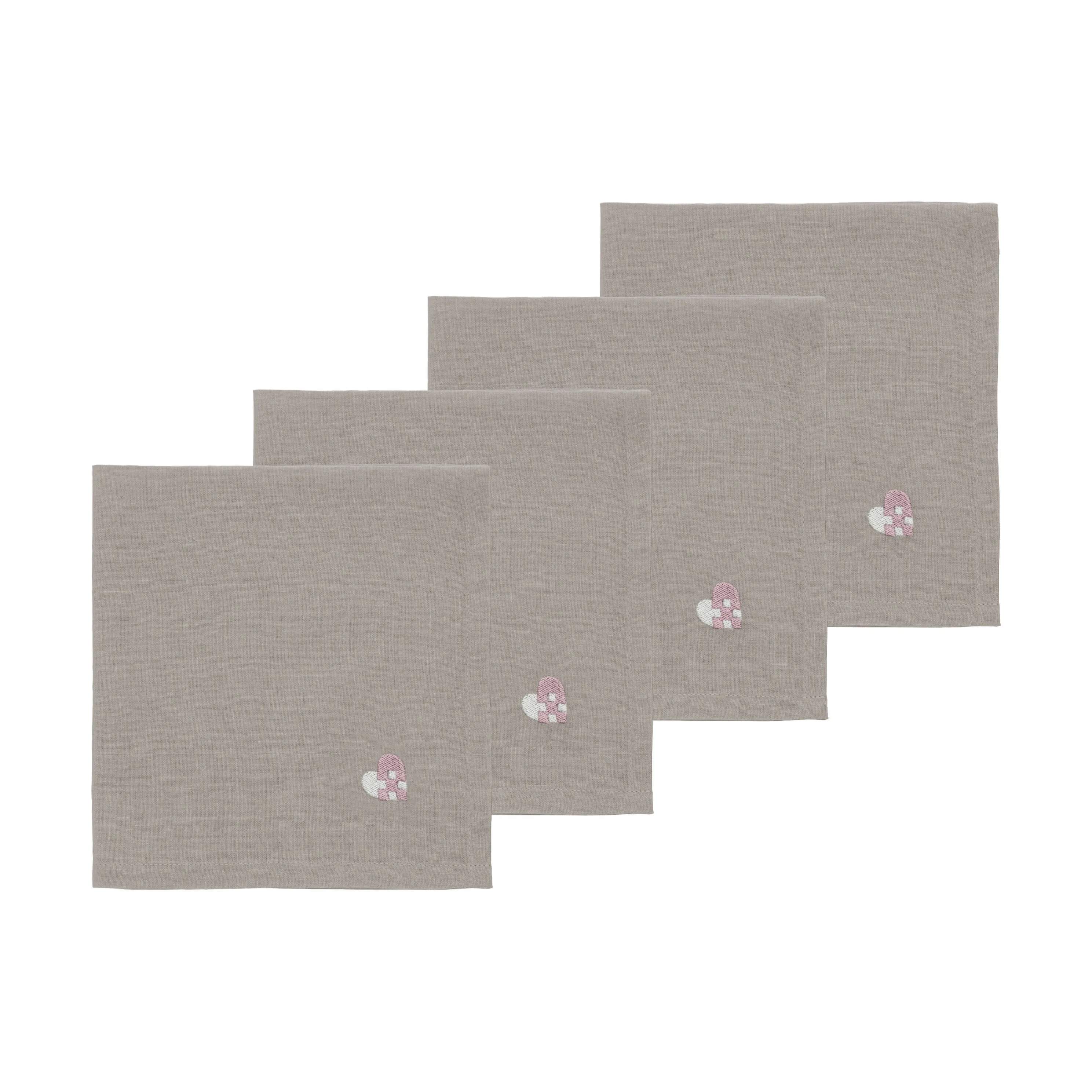 Södahl Juleservietter Christmas Hearts Stofservietter - 4 stk i Rose, 1
