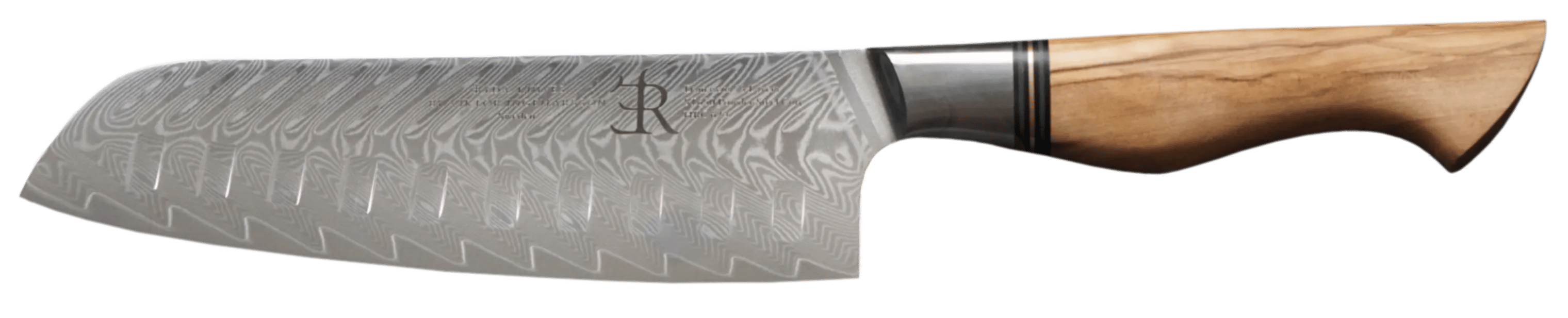 Ryda Knives Santokuknive ST650 Santokukniv i rustfrit stål/brun, 1