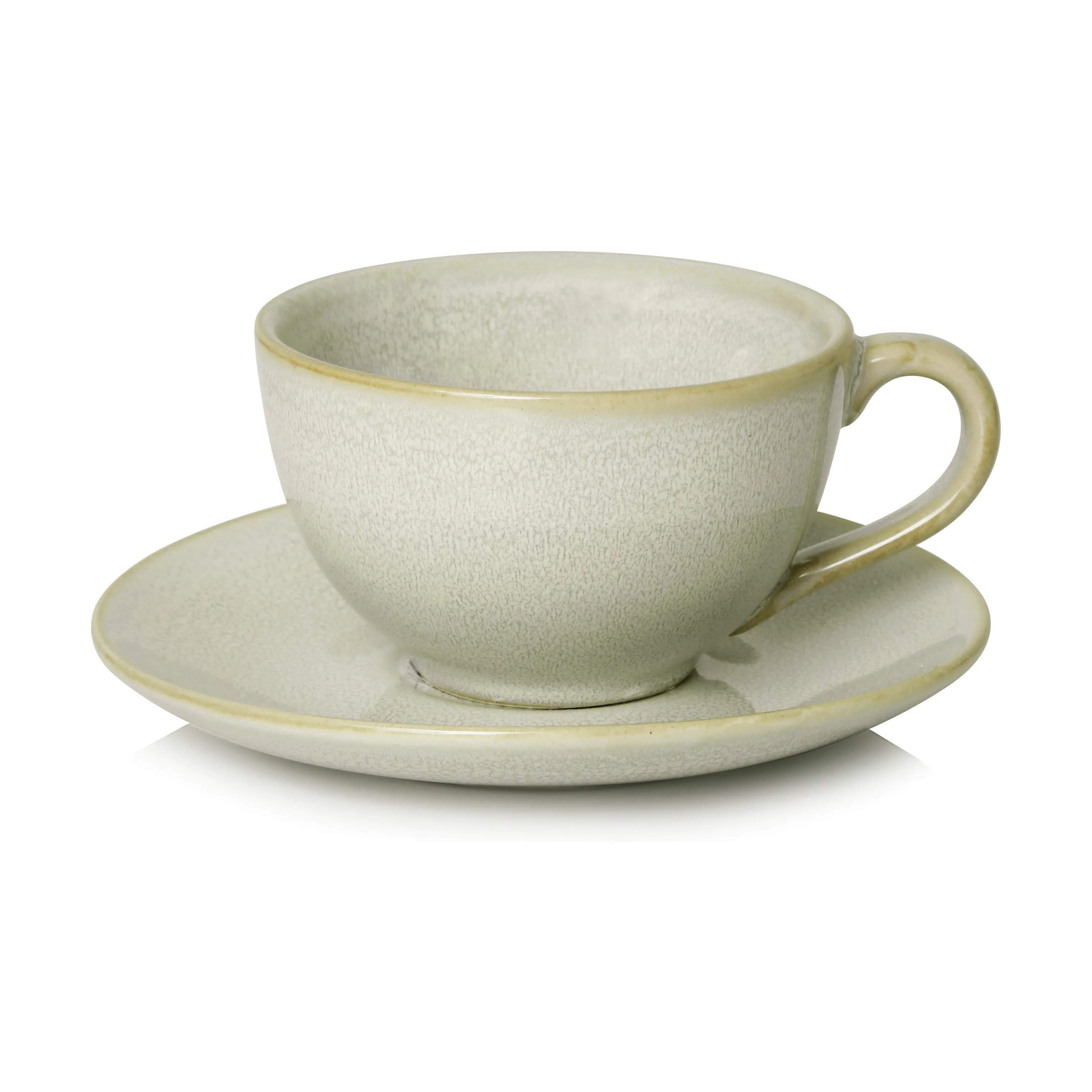 CASA Living Krus og kopper med hank Sofia Sofie Kop m. underkop i Beige, 25 cl, 1