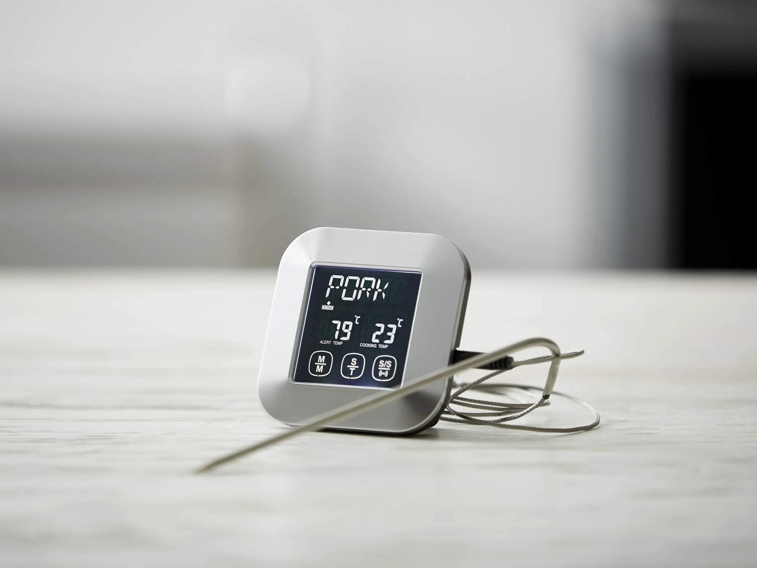 Funktion Stegetermometre Digitalt Stegetermometer i Sølvfarvet, 2
