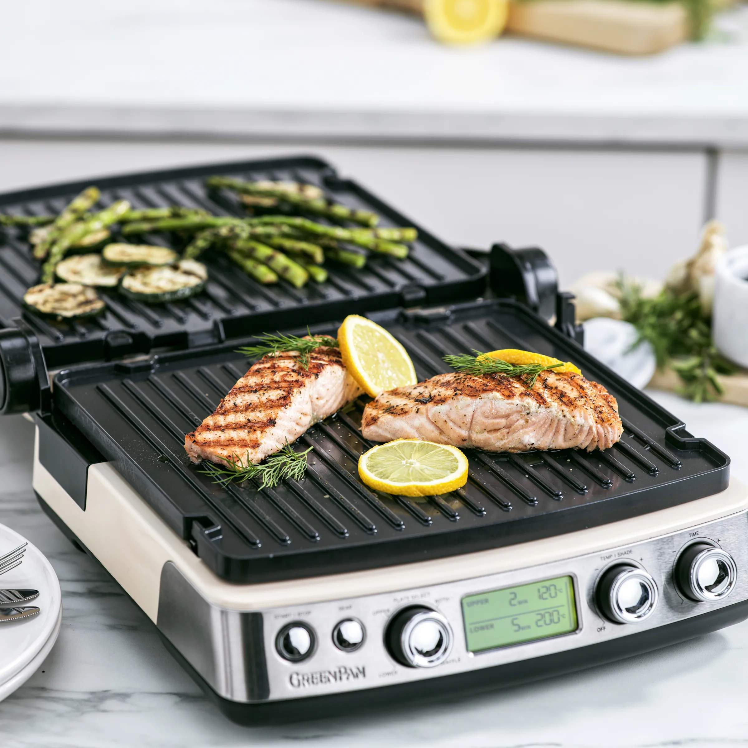Greenpan Bordgrill Elite Kontaktgrill i Cream, 7