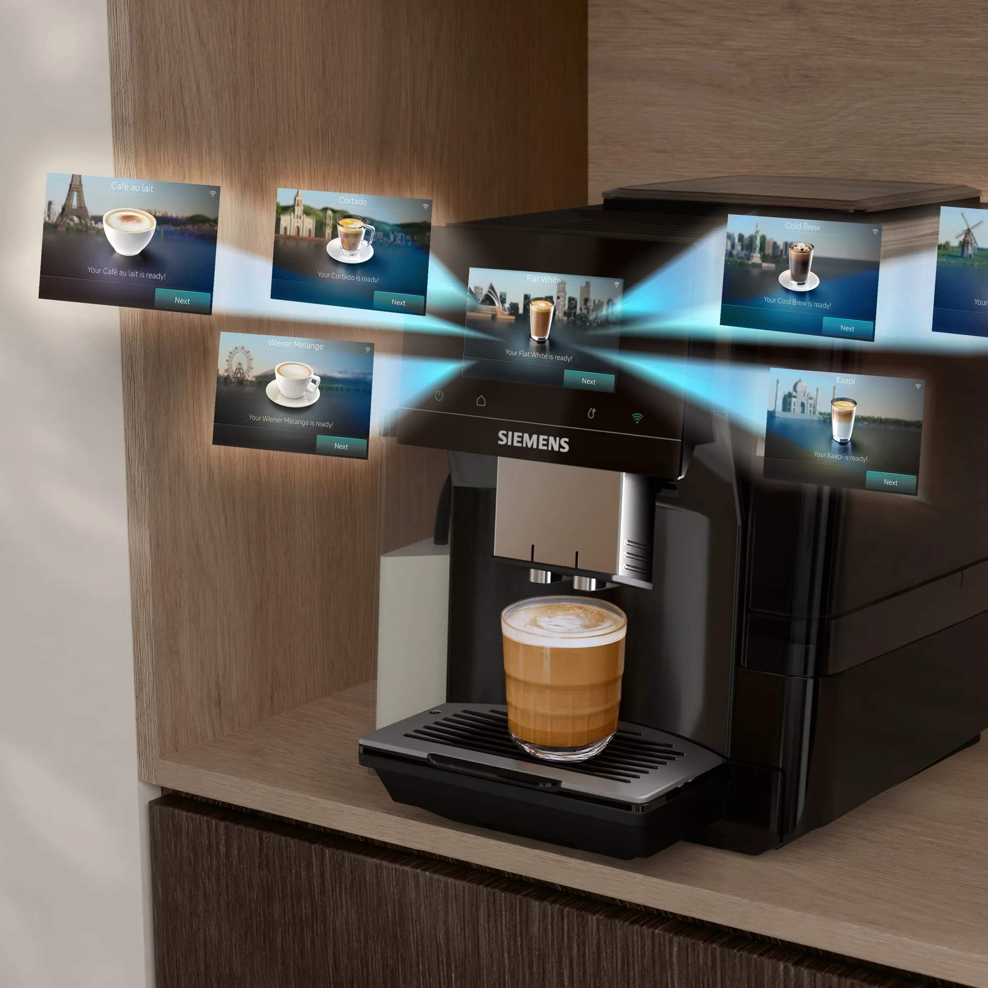 Siemens Espressomaskiner EQ700 iAroma Espressomaskine TQ725E03 i Grå, 6