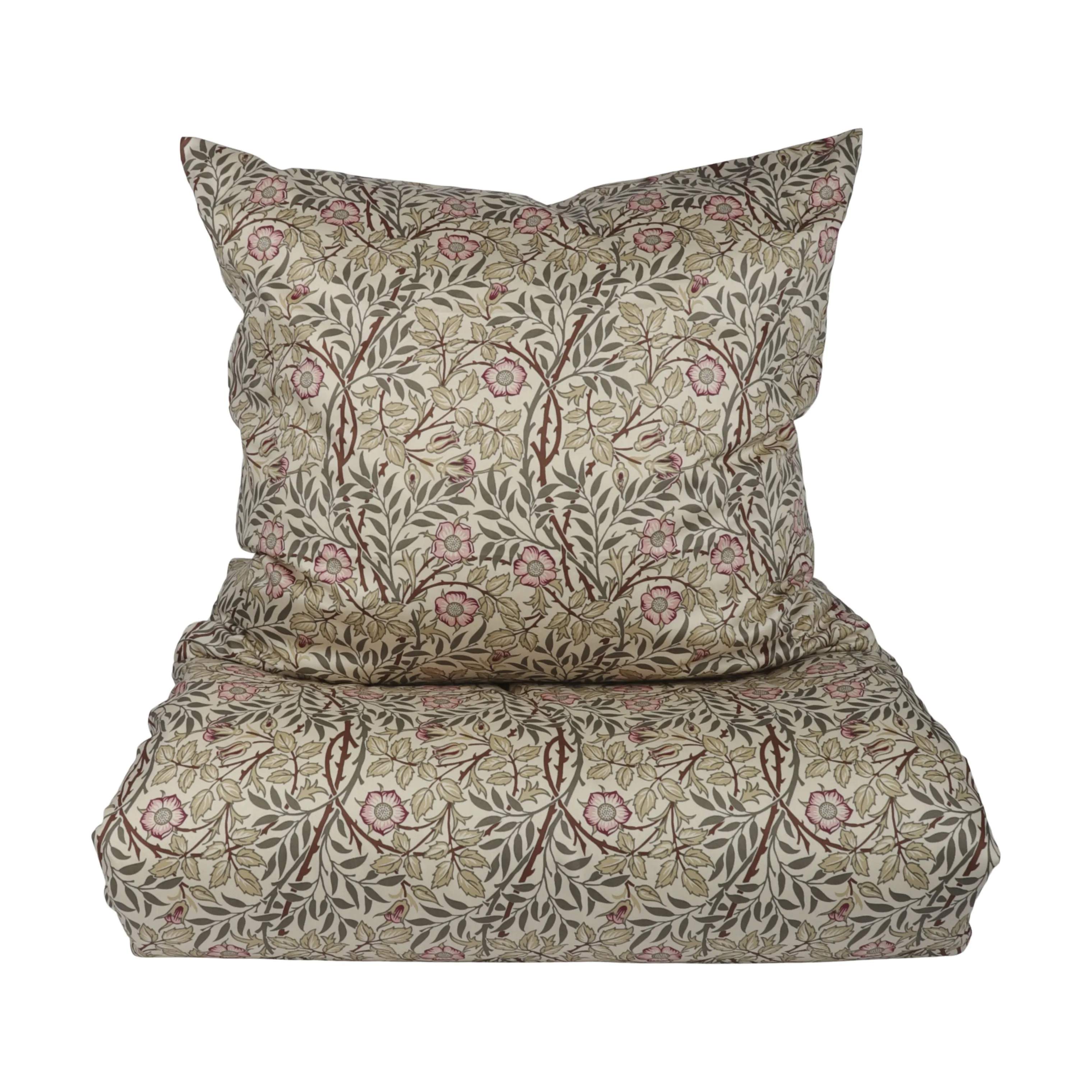 CASA Living Sengetøj Torn Sengetøj i Lyserød/grøn, B140 x L220 cm, 1