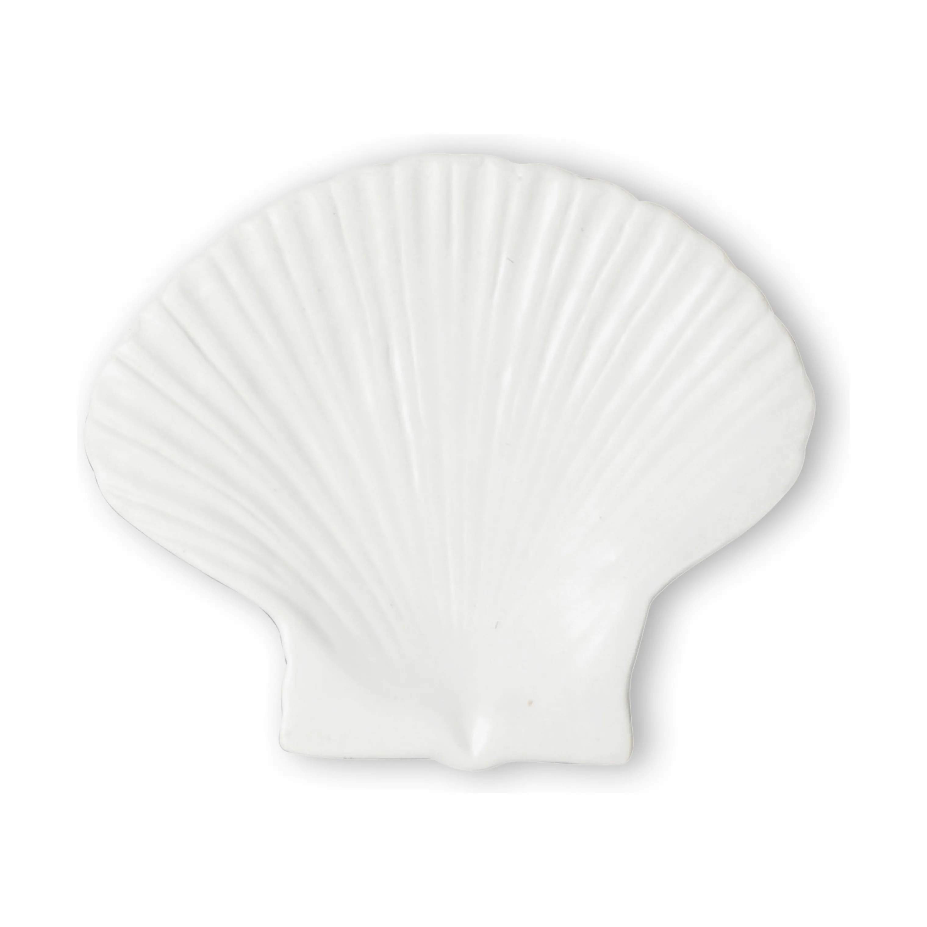 Musling Tallerken, hvid, large