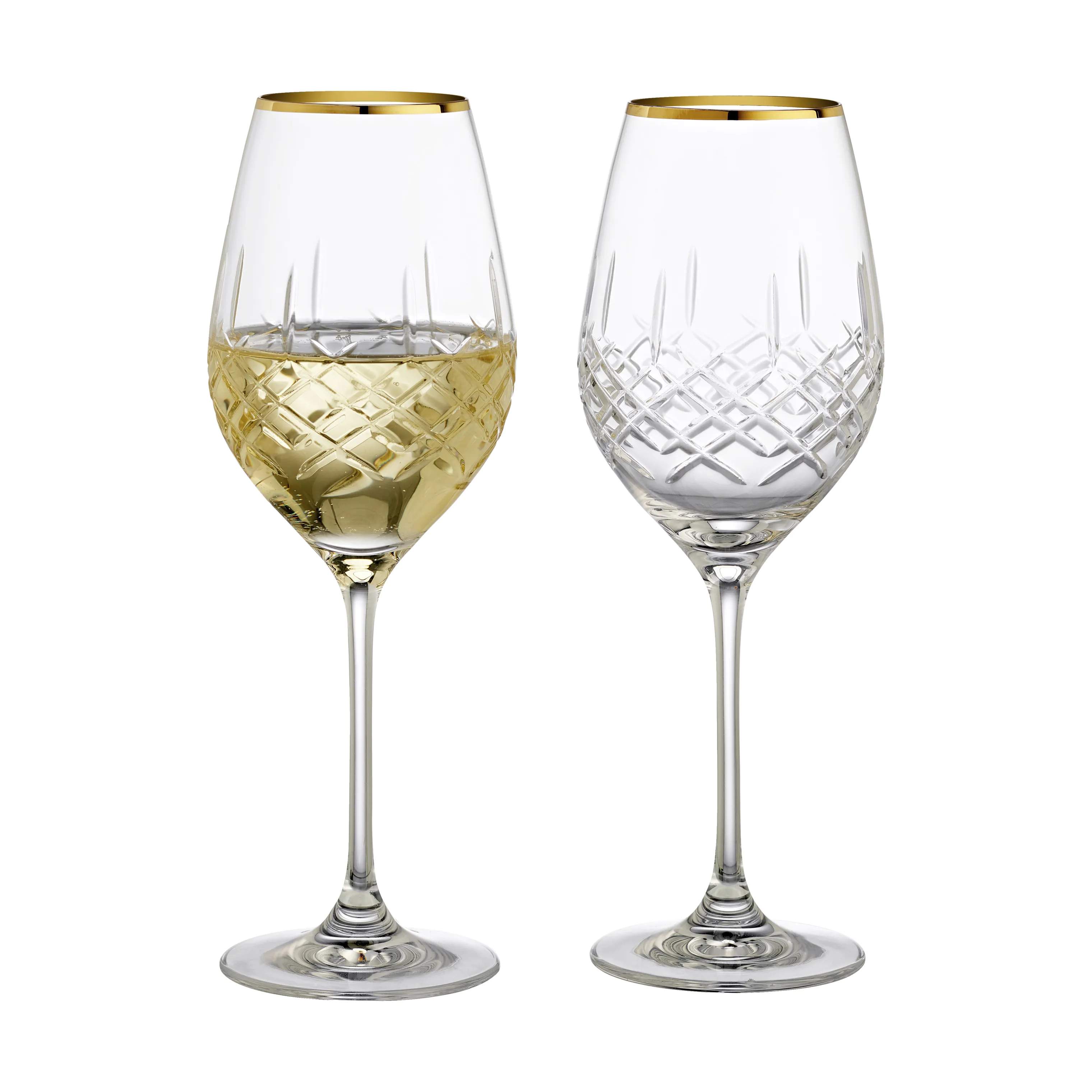 erik bagger a/s Hvidvinsglas XO Hvidvinsglas - 2 stk. i Klar/guldfarvet, 36 cl, 4