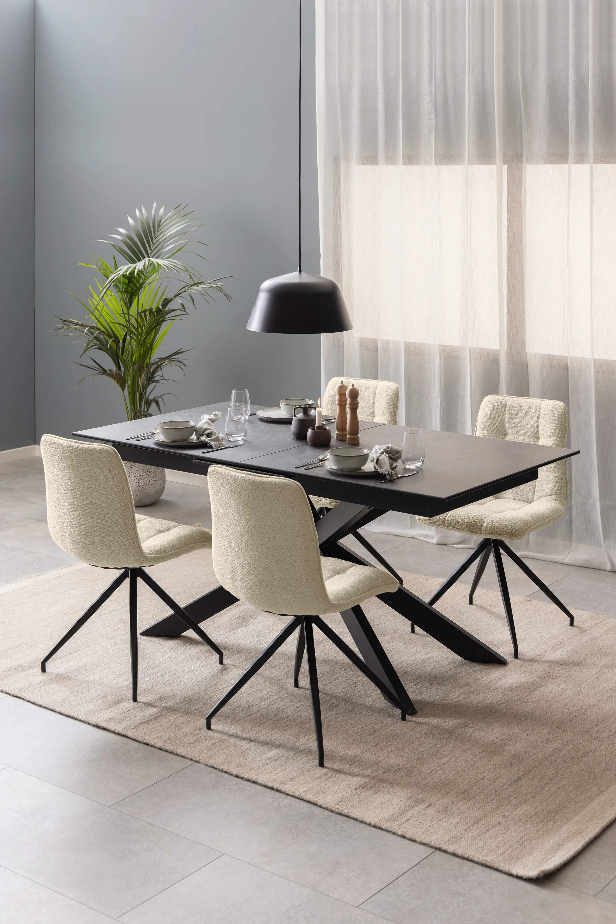 CASA Living Spiseborde Irwine Spisebord i Sort, H76 x B210 x L90 cm, 2