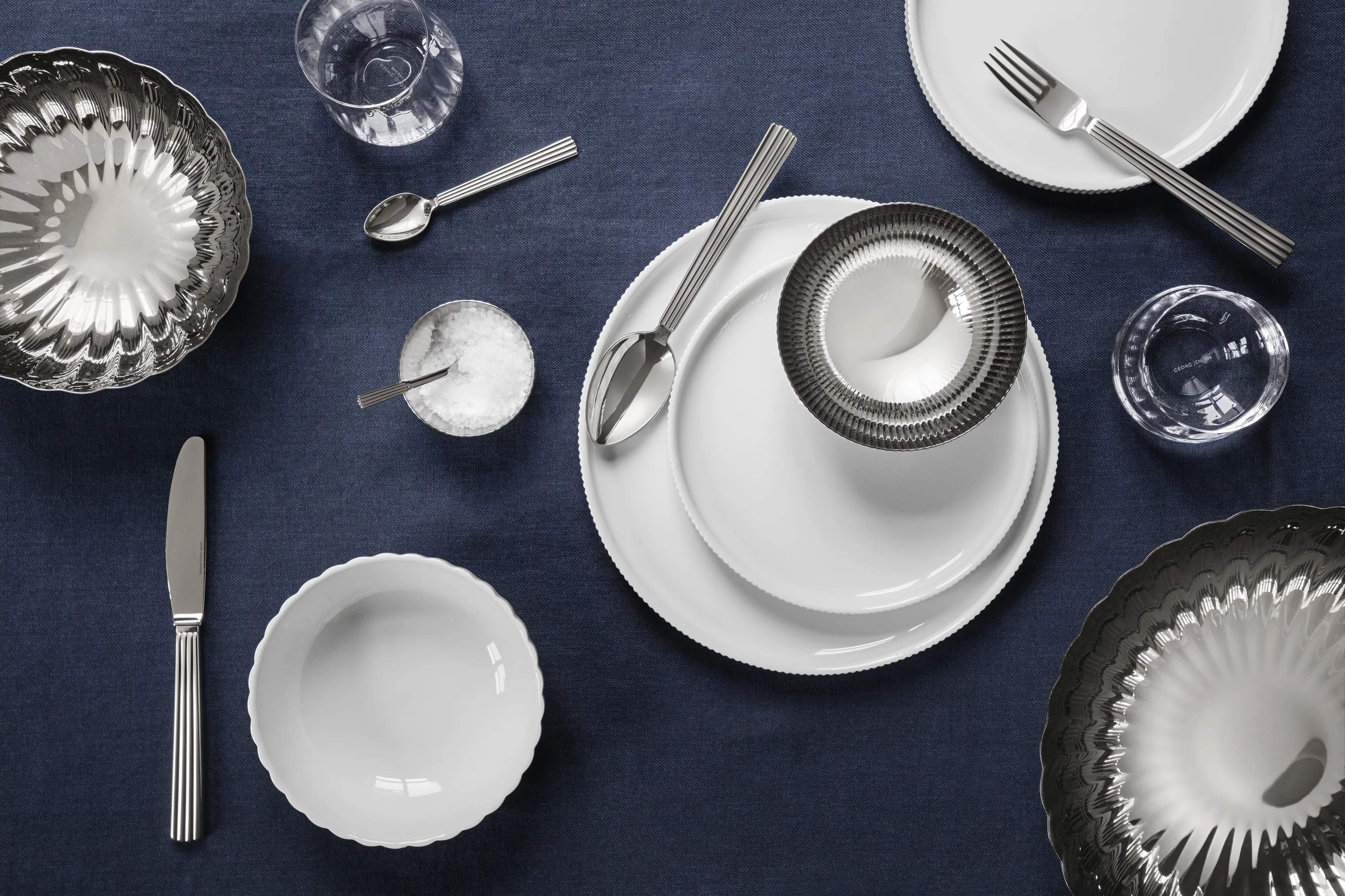 Georg Jensen Middagstallerkener Bernadotte Middagstallerken i Hvid, 26 cm, 3
