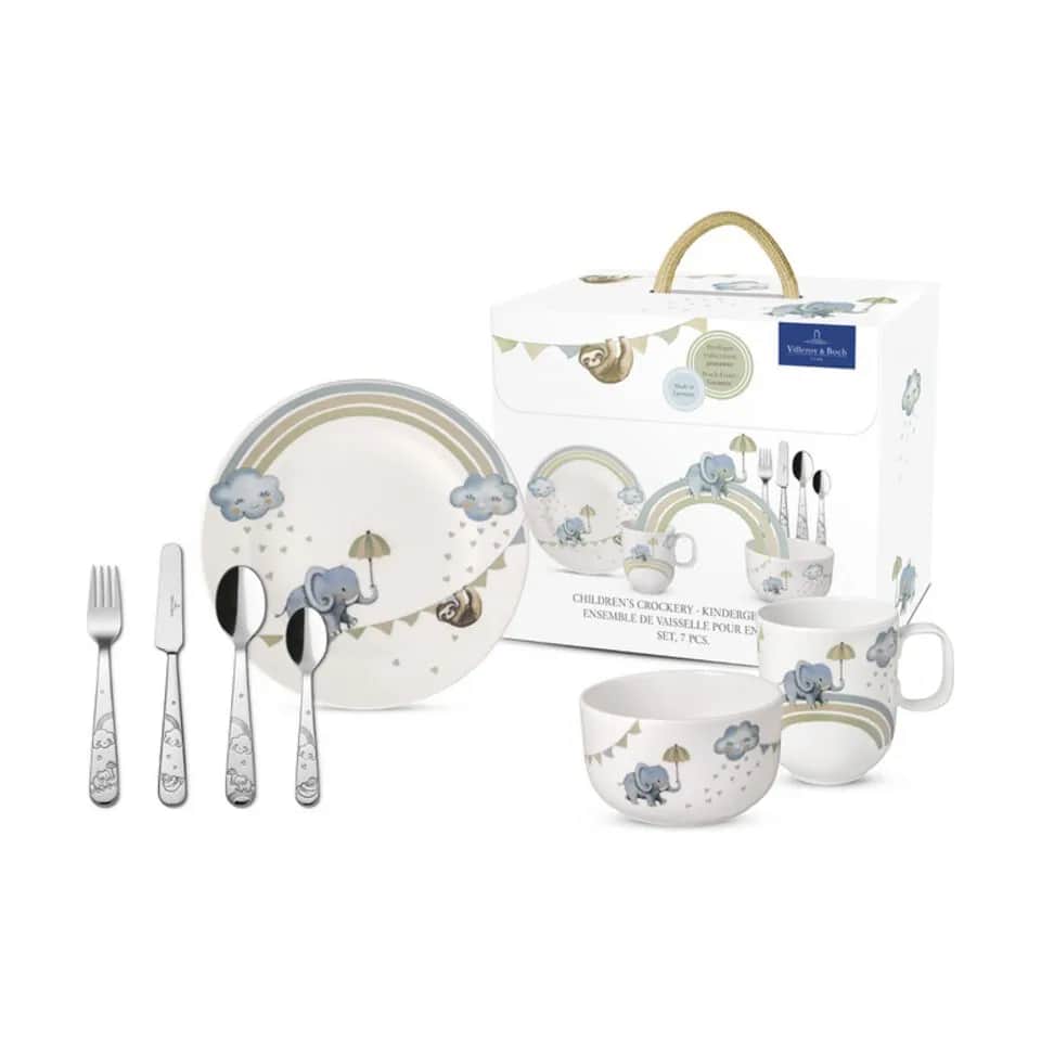 Villeroy & Boch Spisesæt Børnesæt Elefant - 7 dele i Blå, 1