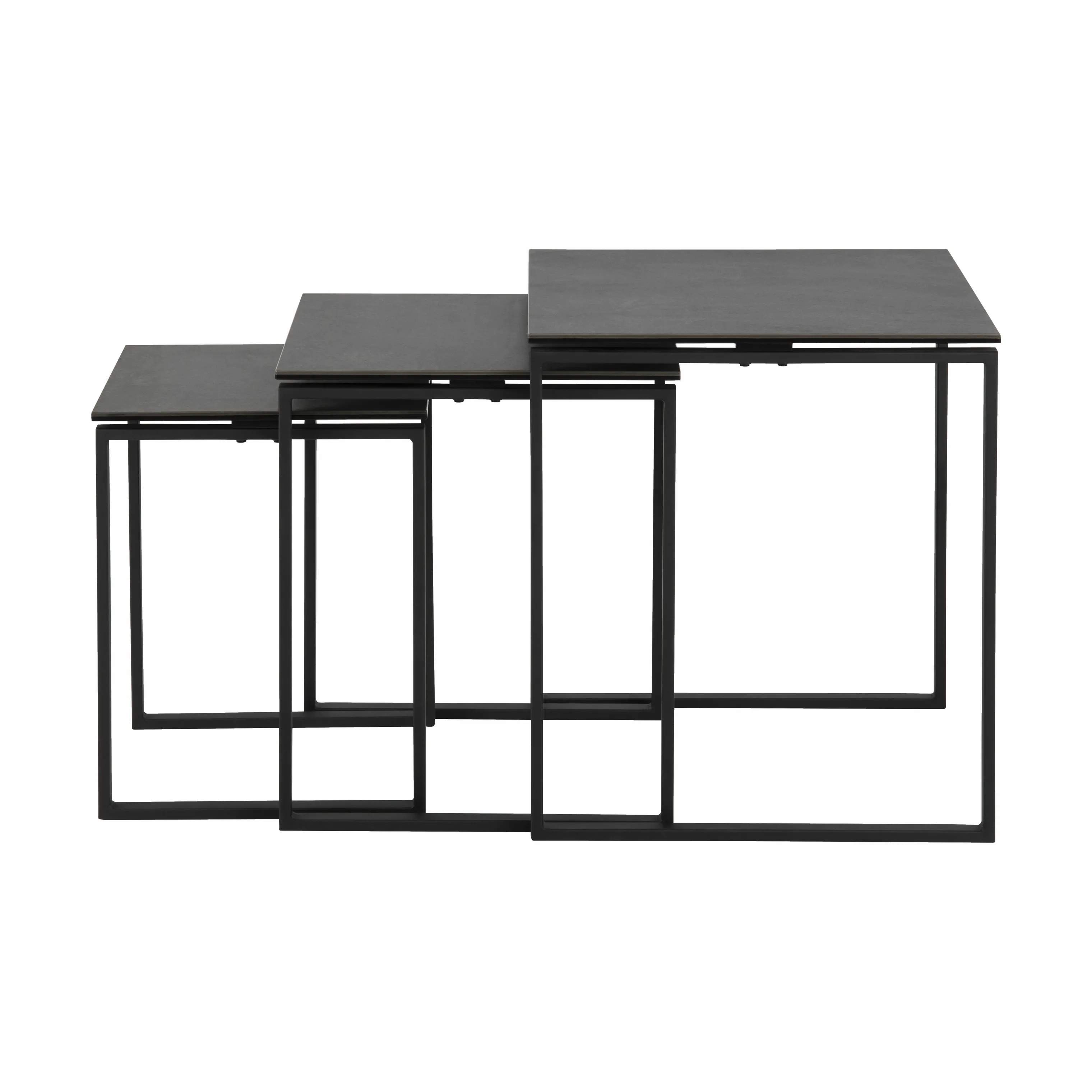 CASA Living Sofaborde Katrine Indskudsbord - 3 dele i Sort mat, 7
