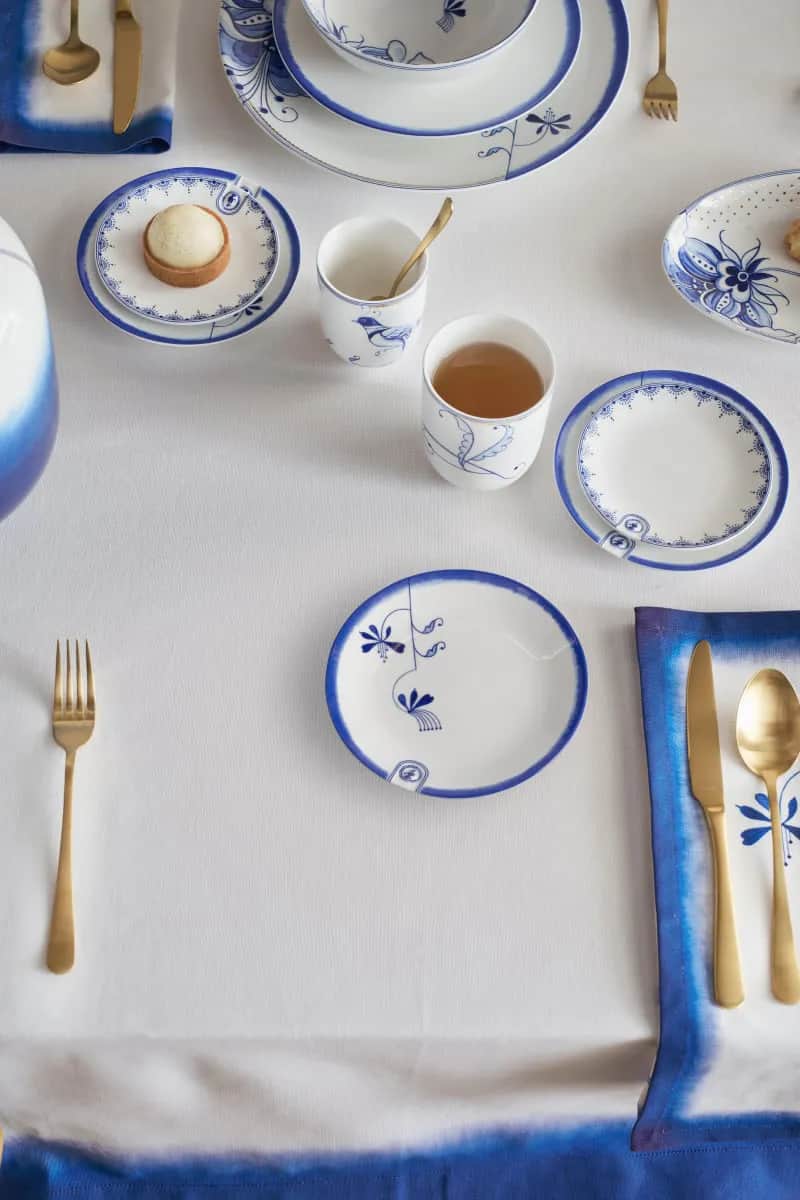 PIP Studio Frokosttallerkener Blue Bird Tallerken i Hvid/blå, 2