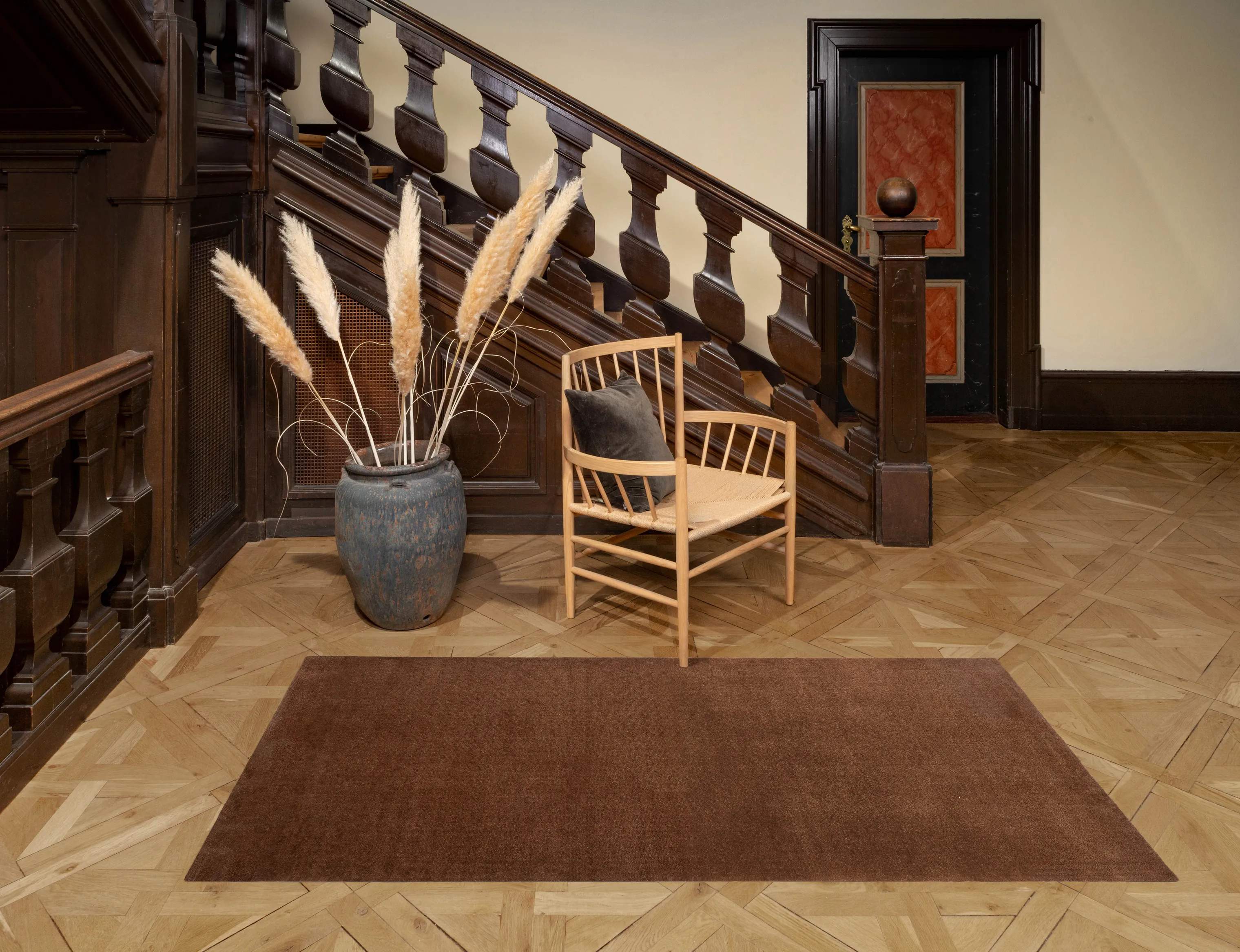 Tica Copenhagen Gulvtæpper Uni Color Gulvtæppe i cognac, B90 x L200 cm, 6