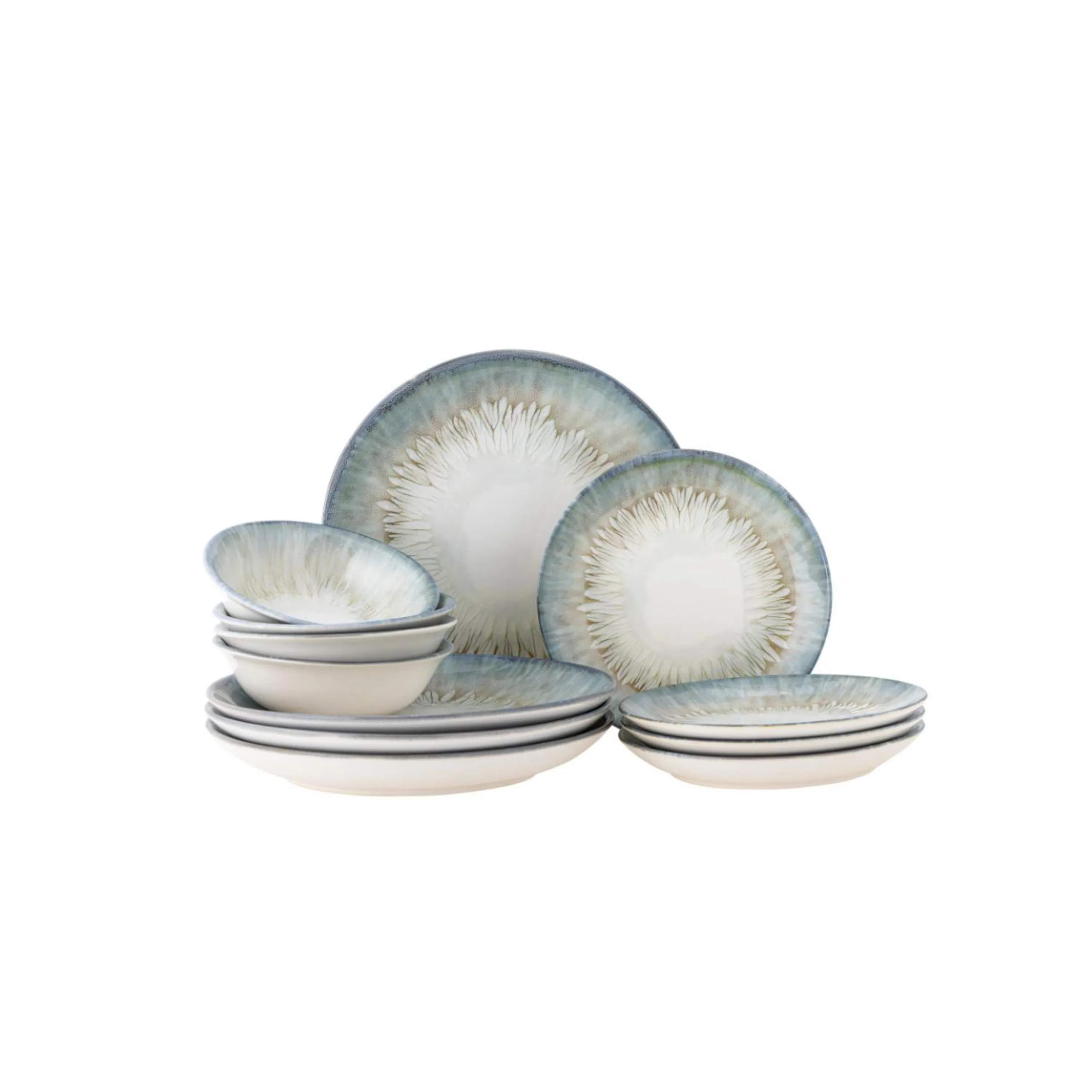 Bloomingville Middagstallerkener Calen Middagssæt - 12 dele i Blue, 1