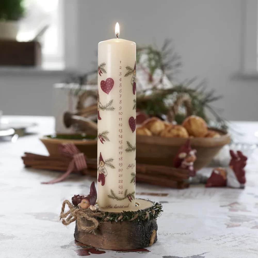 Klarborg Kalenderlys Kalenderlys - Nisse Bertram i Creme, 3