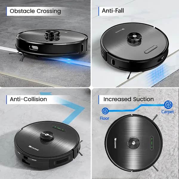 Proscenic Robotstøvsugere 2-i-1 Robot- og moppestøvsuger M8 i sort, 9