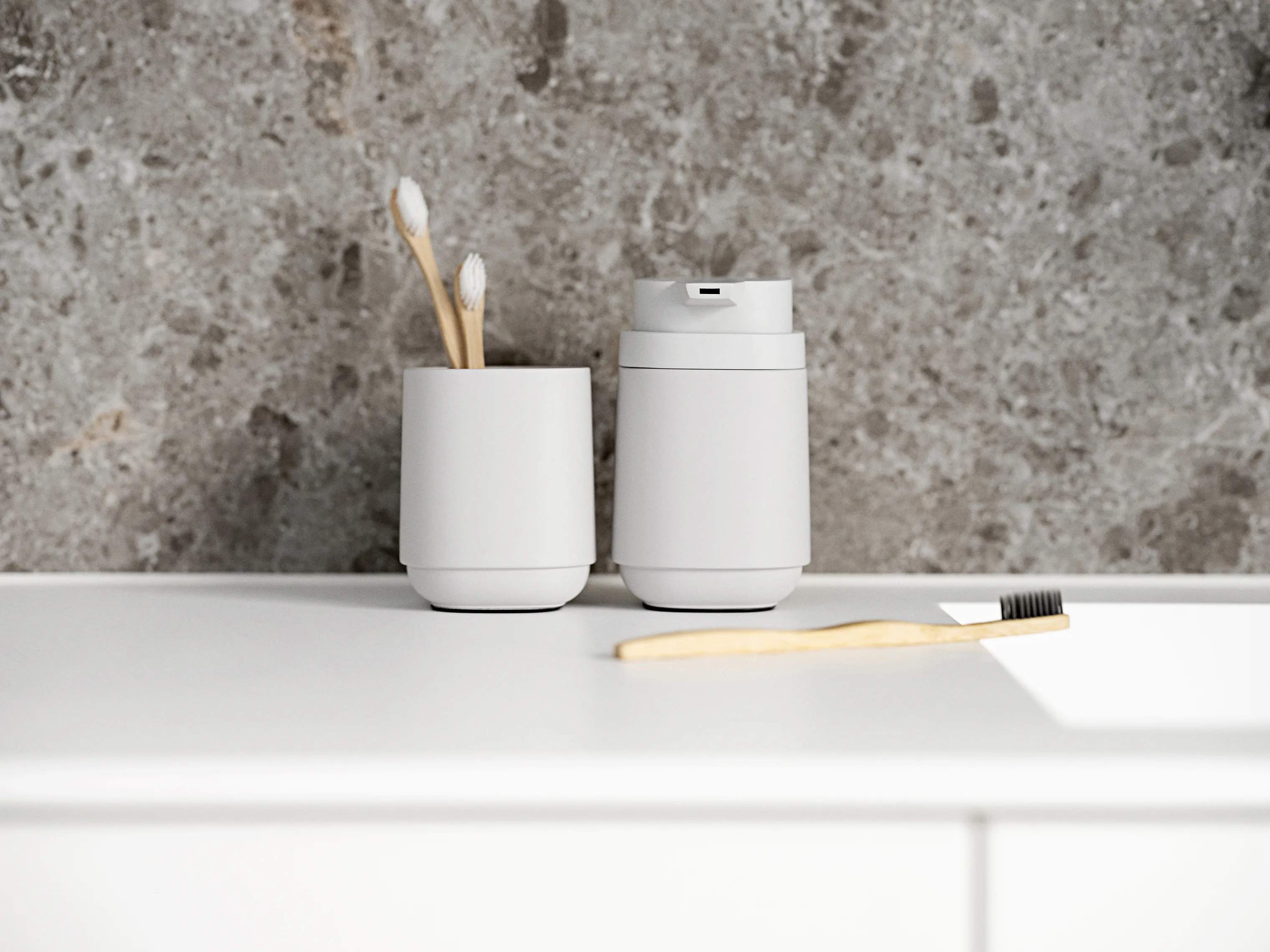 Zone Tandbørsteholdere Time Tandbørstekrus i Soft grey, 2