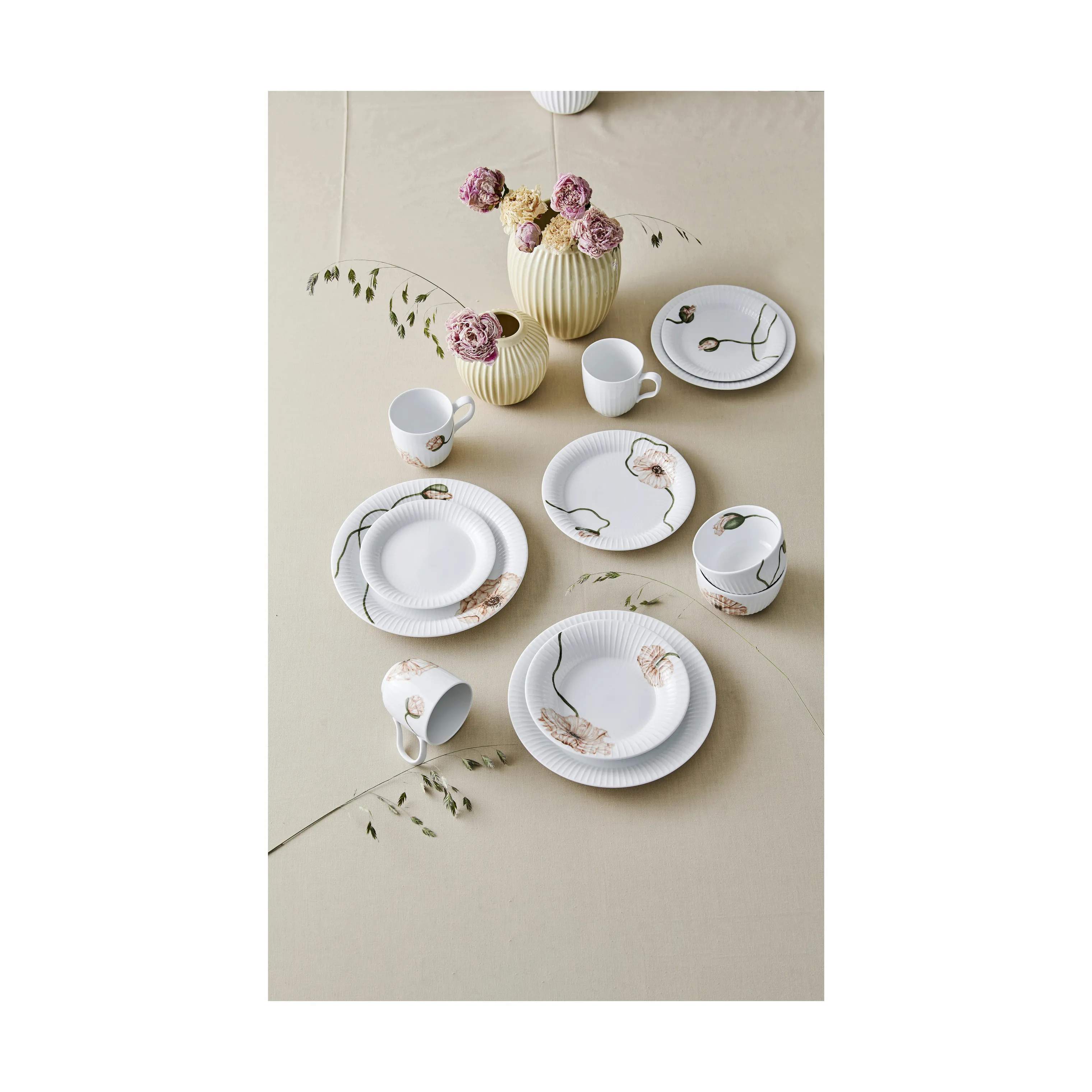 Kähler Frokosttallerkener Hammershøi Poppy Frokosttallerken i Hvid m. dekoration, 4