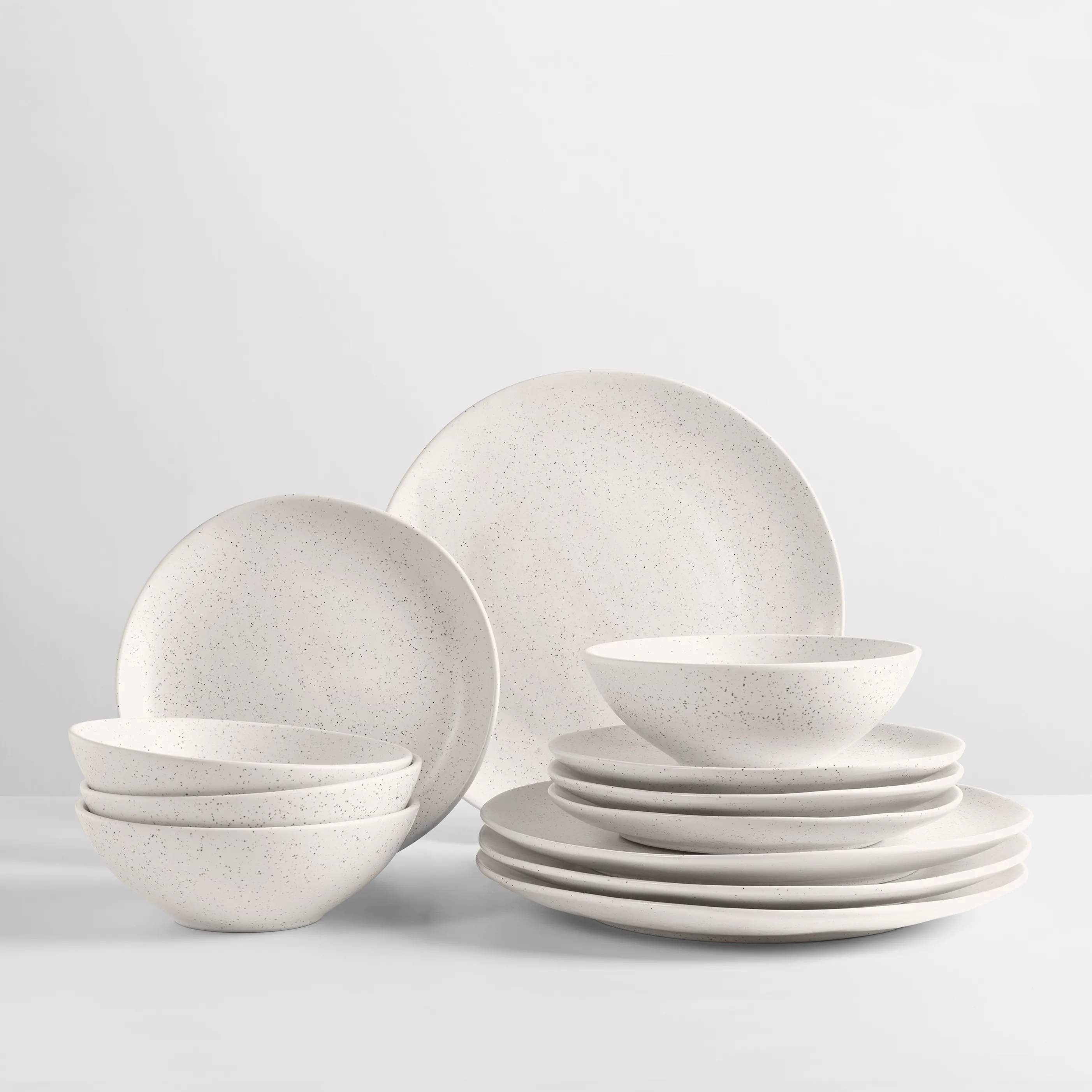 Broste Copenhagen Middagstallerkener NORDIC SAND Nordic Vanilla Middagssæt - 12 dele i Cream, 2