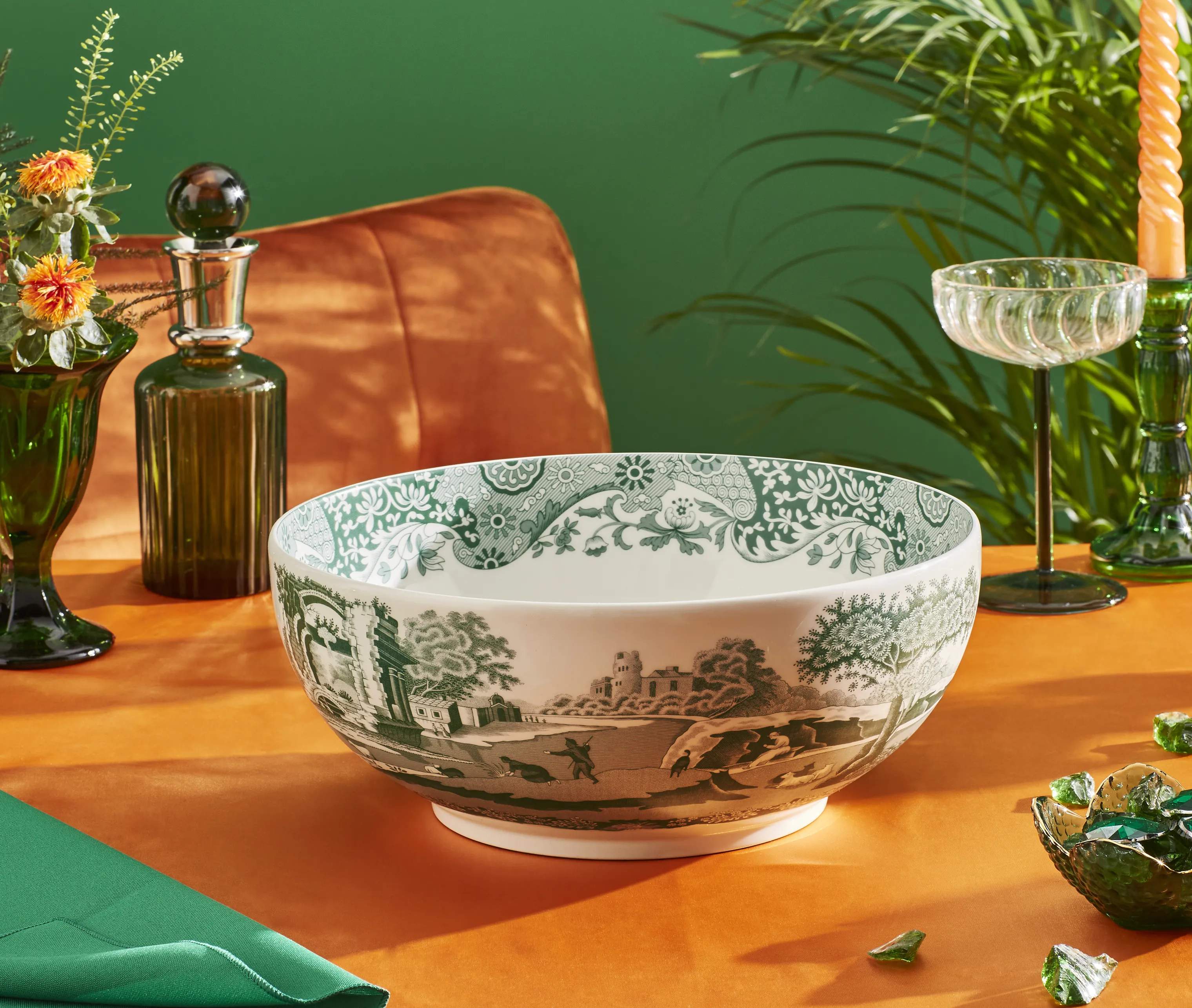 Spode Serveringsskåle Heritage Green Italian Skål i Grøn/hvid, 2