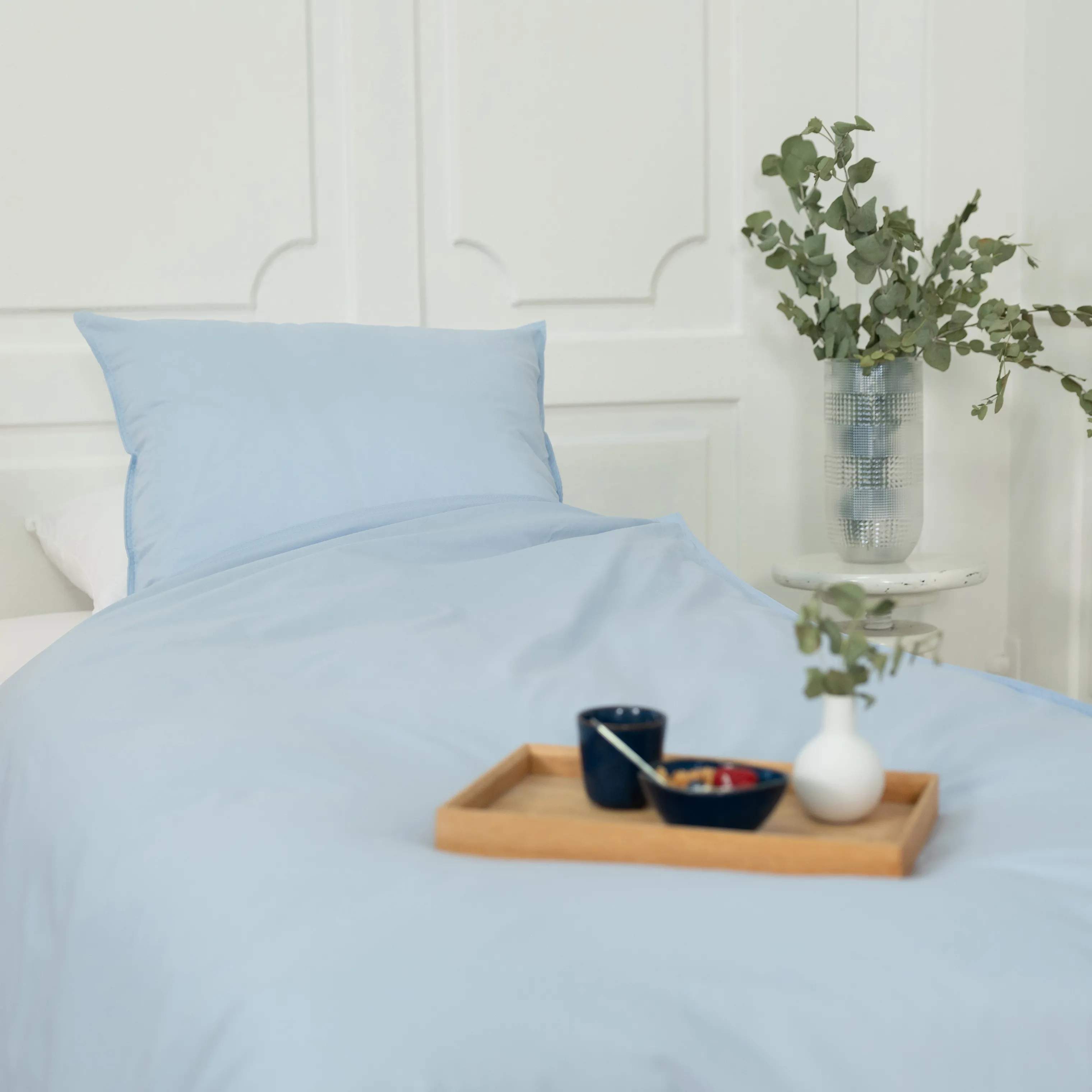 omhu Sengetøj Percale OMHU Percale Sengetøj i Lys Blå, B140 x L220 cm, 5