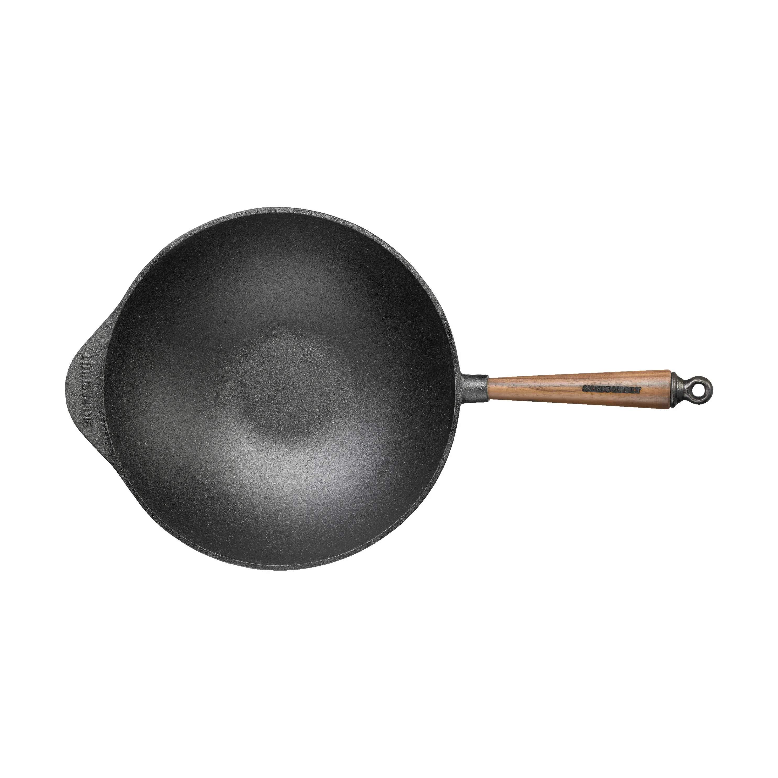 Valnød Wok, sort/træ, large