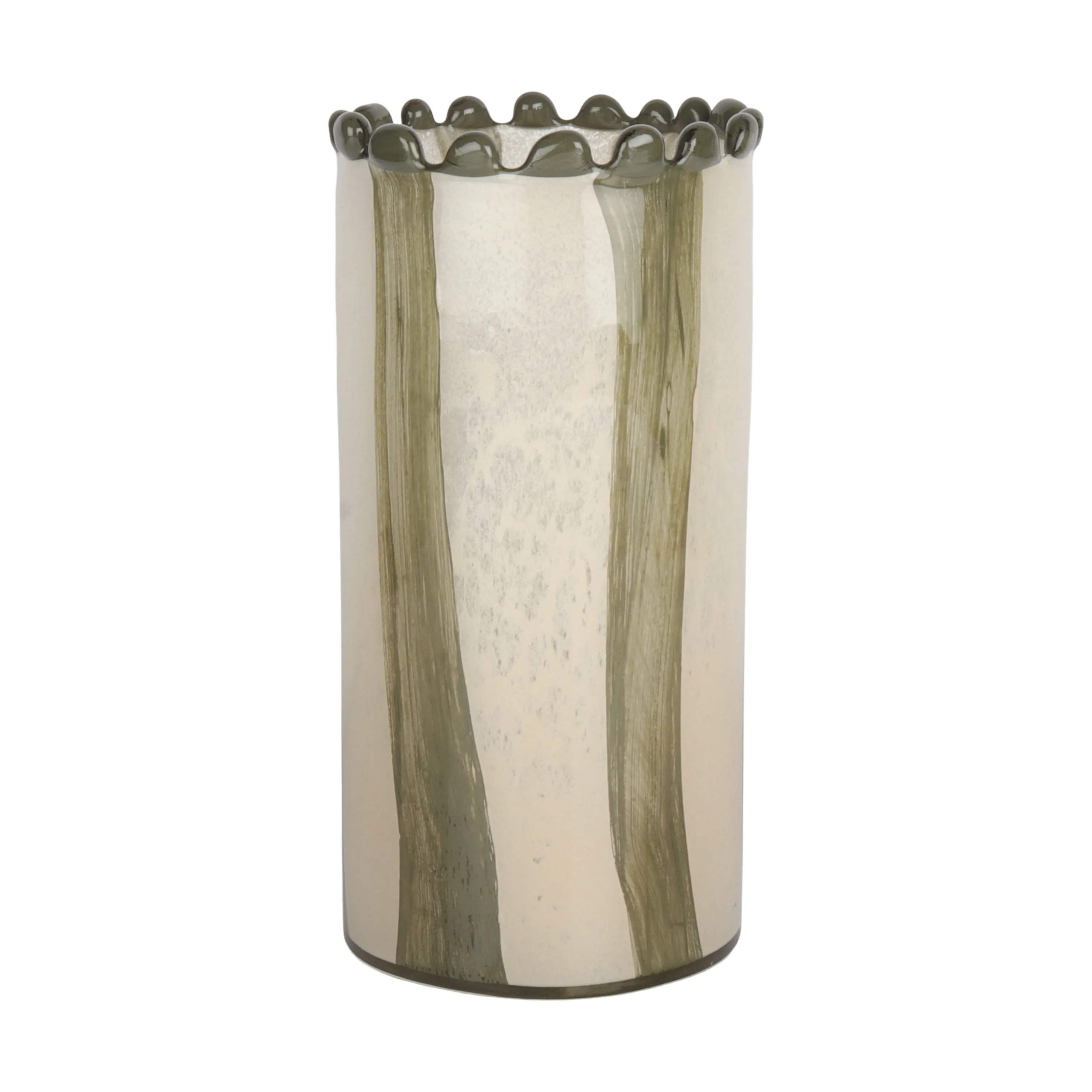 Vase, beige/grøn, large