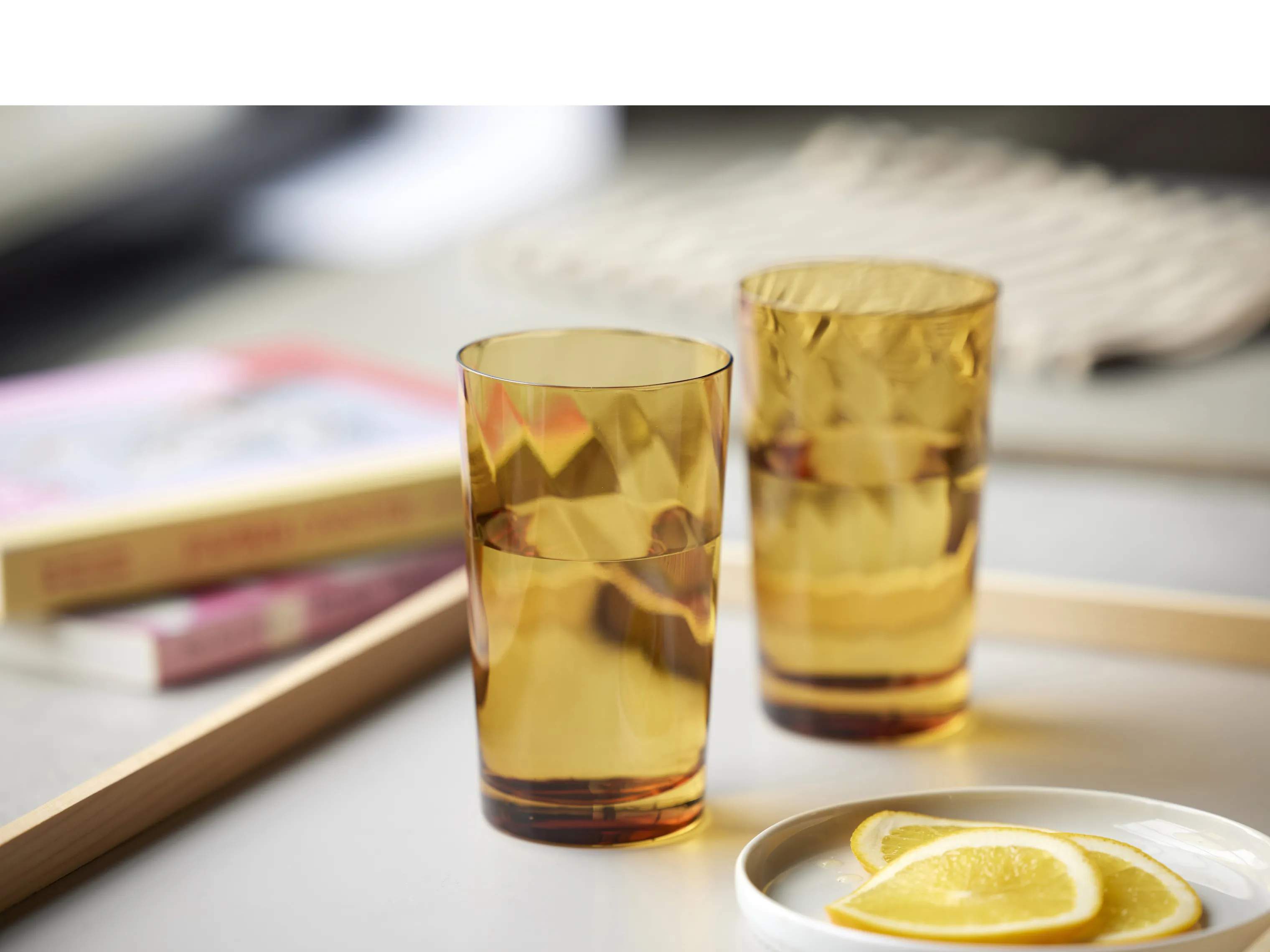 Lyngby Glas Vandglas Vienna Highball Vandglas - 4 stk. i Amber, 2