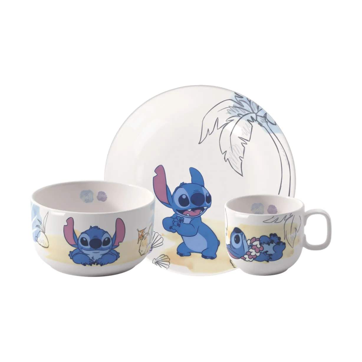 Villeroy & Boch Børnetallerkener Disney Stitch Børnespisesæt - 3 dele i 3 stk., 1