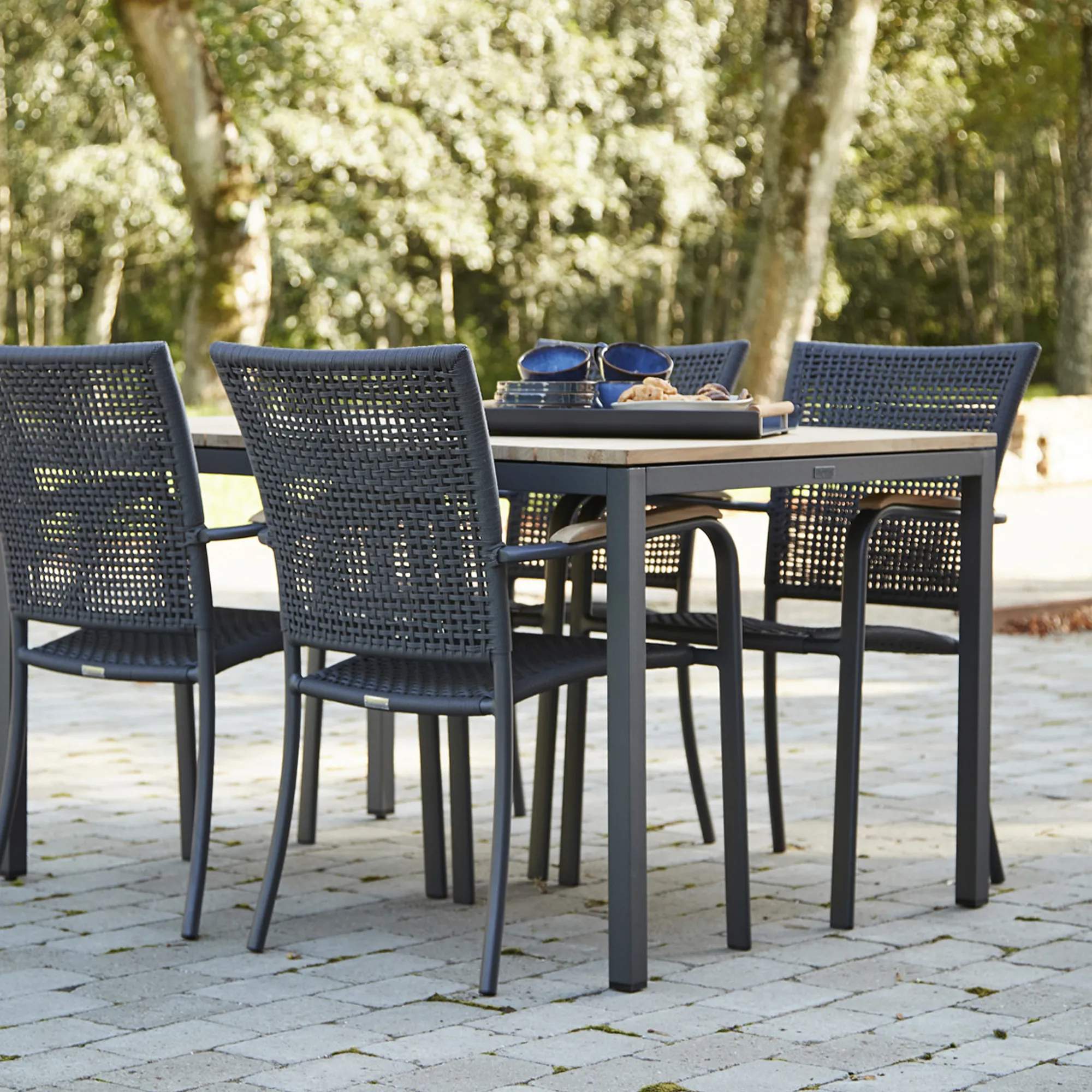 Mandalay Havemøbelsæt Toscana & Ravello Havemøbelsæt - 5 dele i Antracit, Bord (L 132 cm) med 4 stole, 2