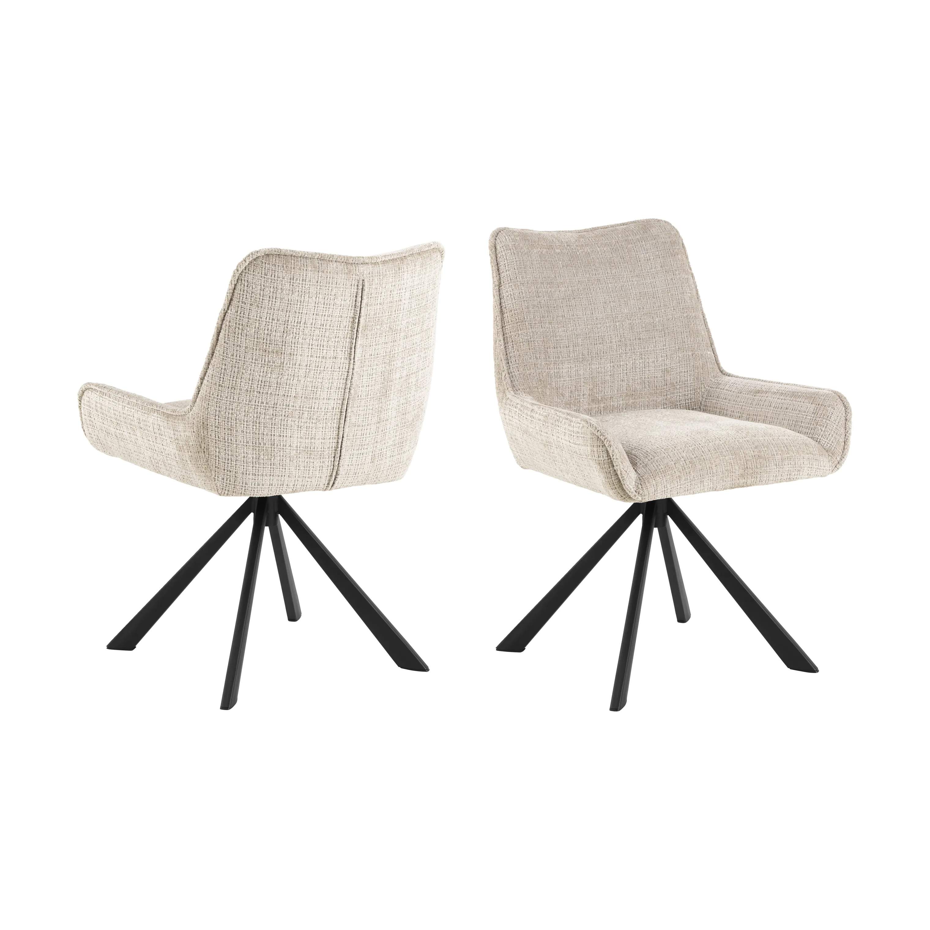 CASA Living Spisebordsstole Eddie Spisebordsstol - 2 stk i Beige, 4
