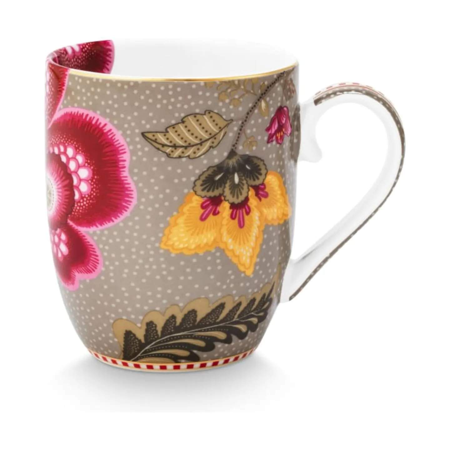 PIP Studio Krus og kopper med hank Blooming Tales Krus i brun, 20 cl, 1