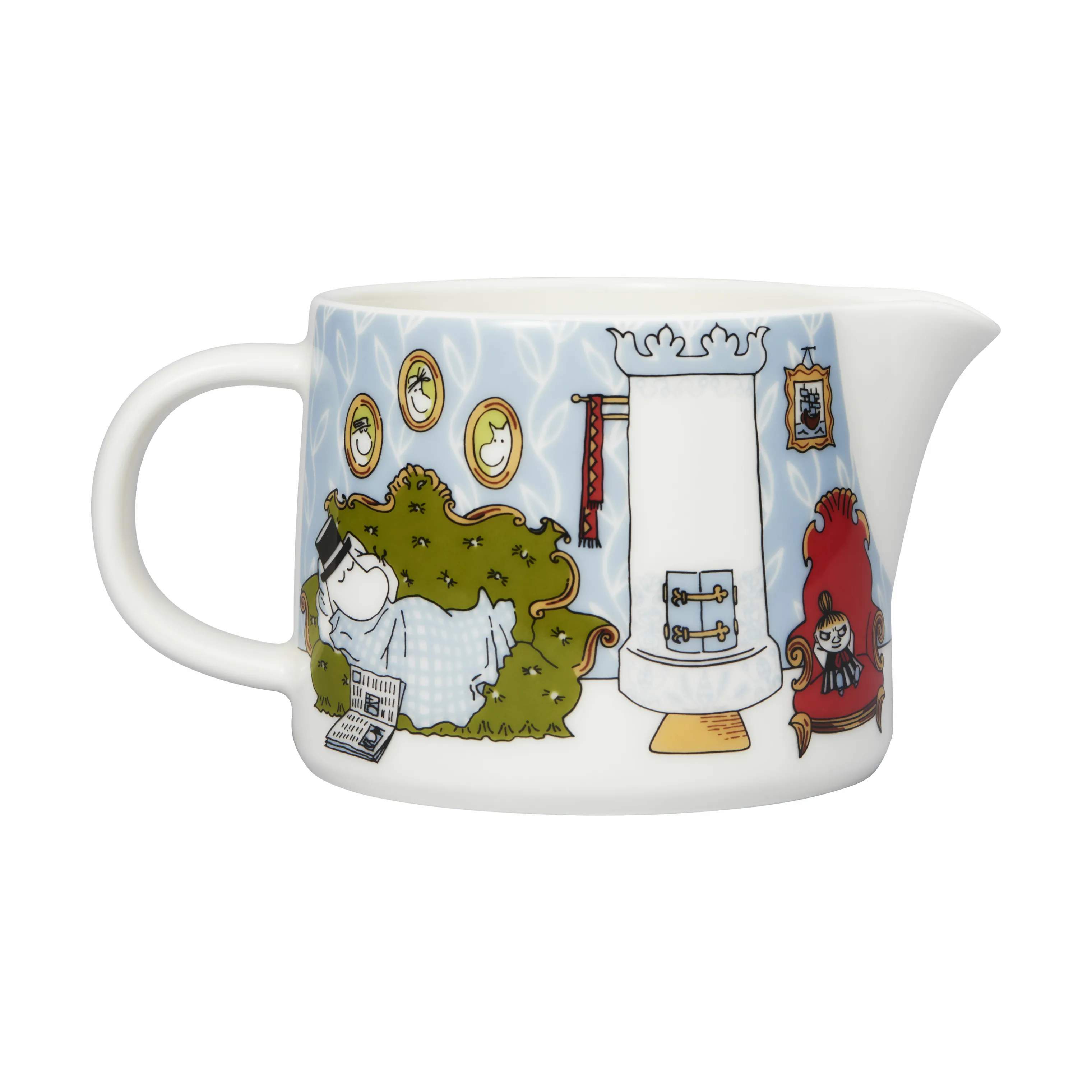 Moomin Arabia Mælke- og flødekander Moomin special Kande - Eftermiddag i Blå/grøn/hvid, 35 cl, 3