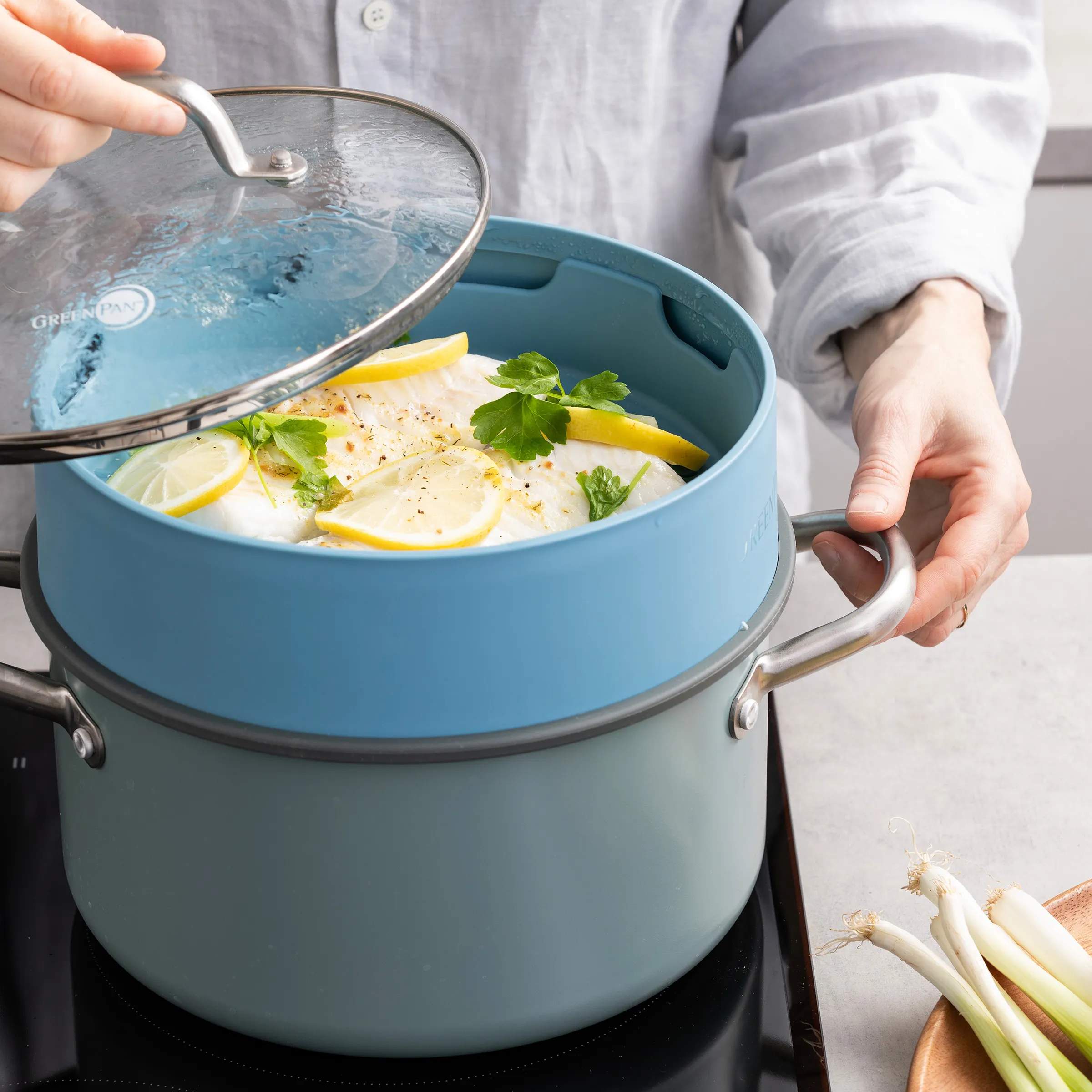 Greenpan Øvrigt køkkengrej Steamy Damper i Blå, 2