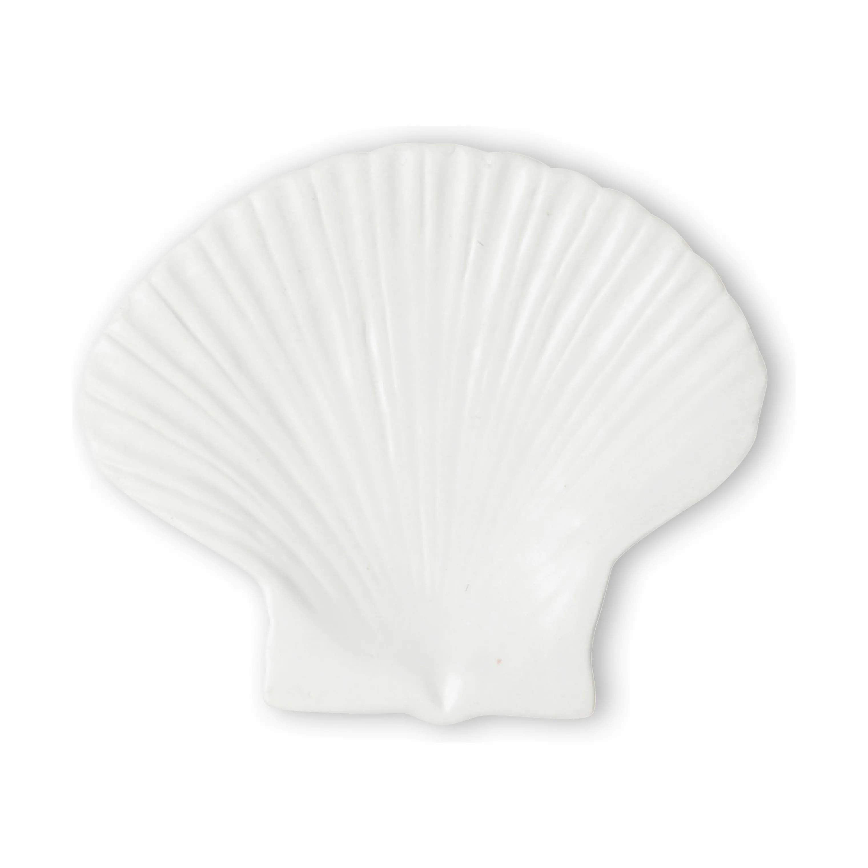 Musling Tallerken, hvid, large