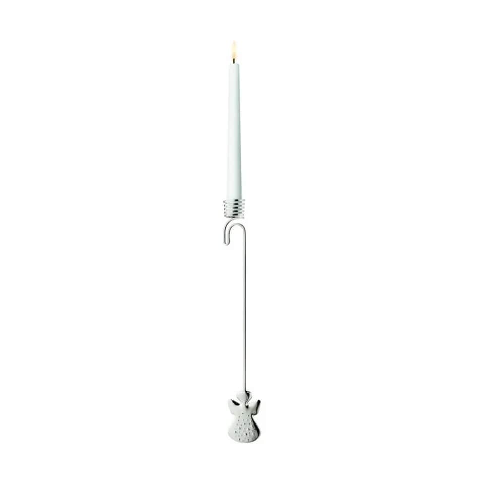 Georg Jensen Jule- og adventsstager christmas collectibles 2017 Lyseholder Engel Raphael i Sølvfarvet, 17,9 cm, 1