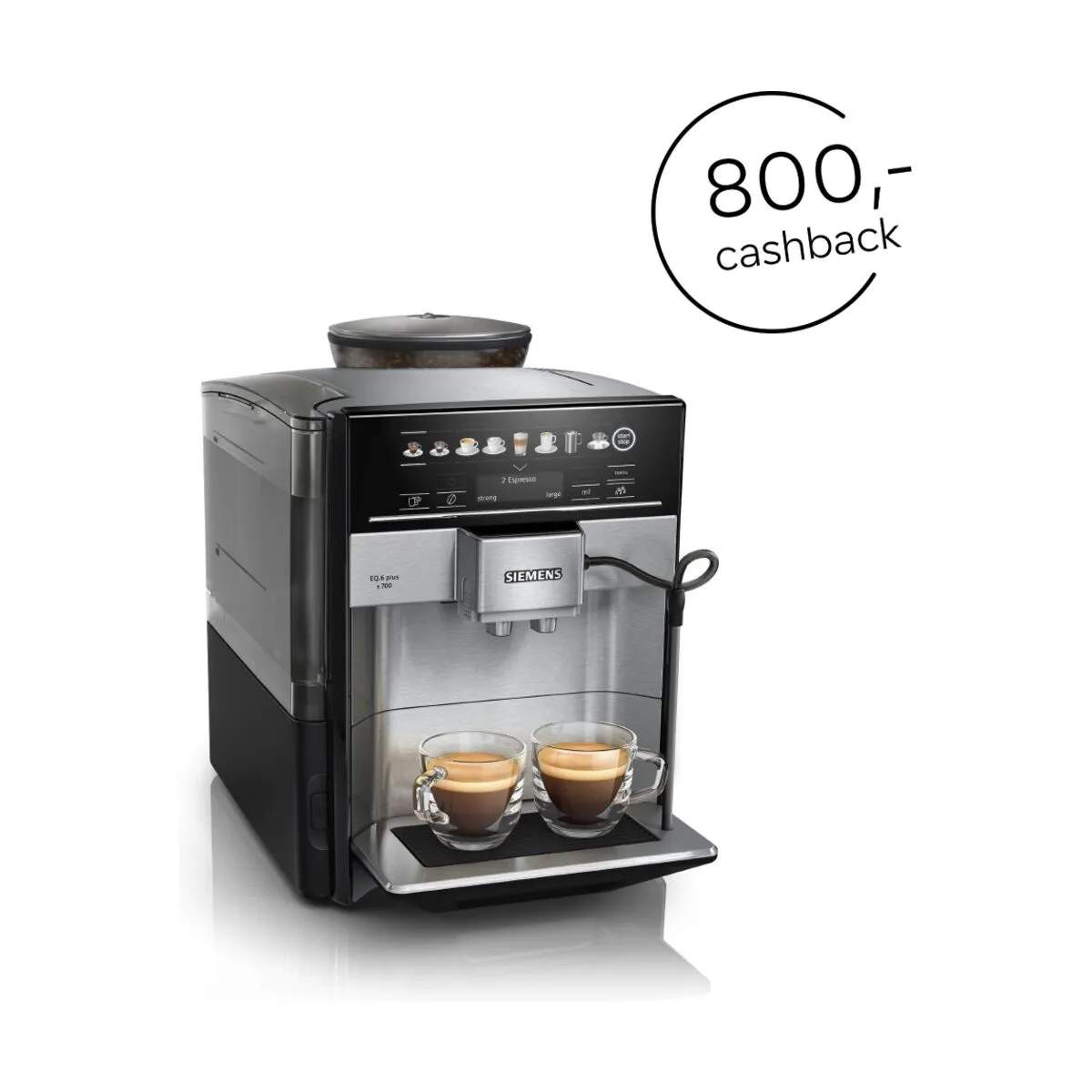 EQ6 Plus Espressomaskine TE657313RW, sort m. rust, large